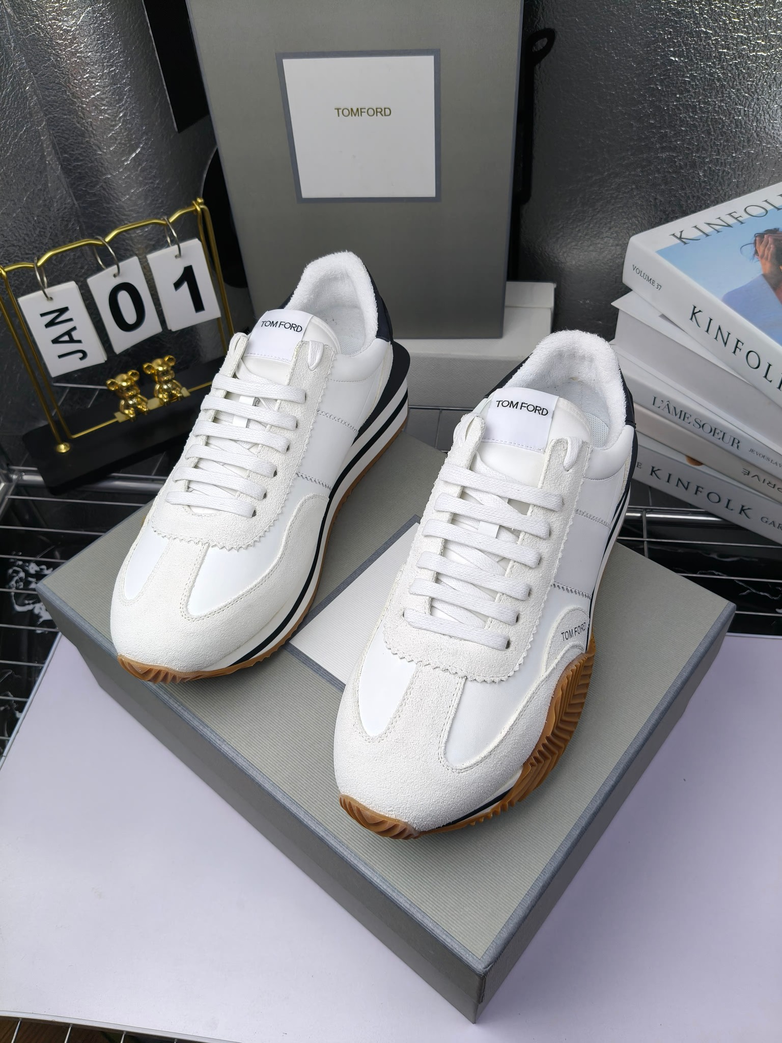 Tom Ford Retro Lift Sneakers White/Black