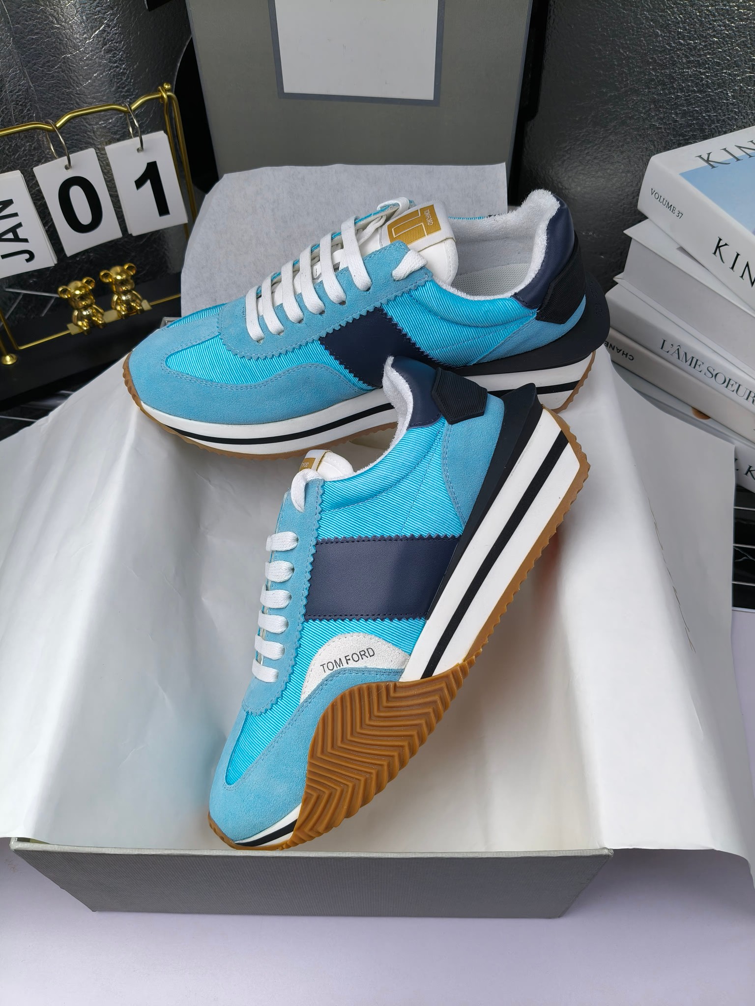 Tom Ford Retro Lift Sneakers Blue