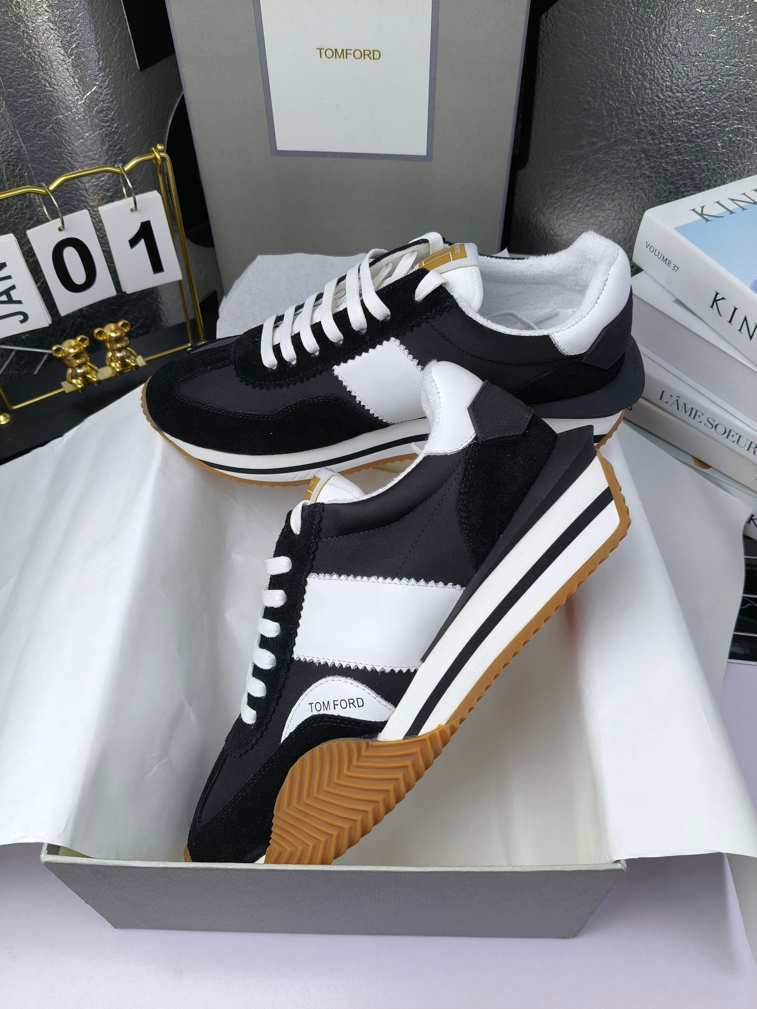 Tom Ford Retro Lift Sneakers Black/White