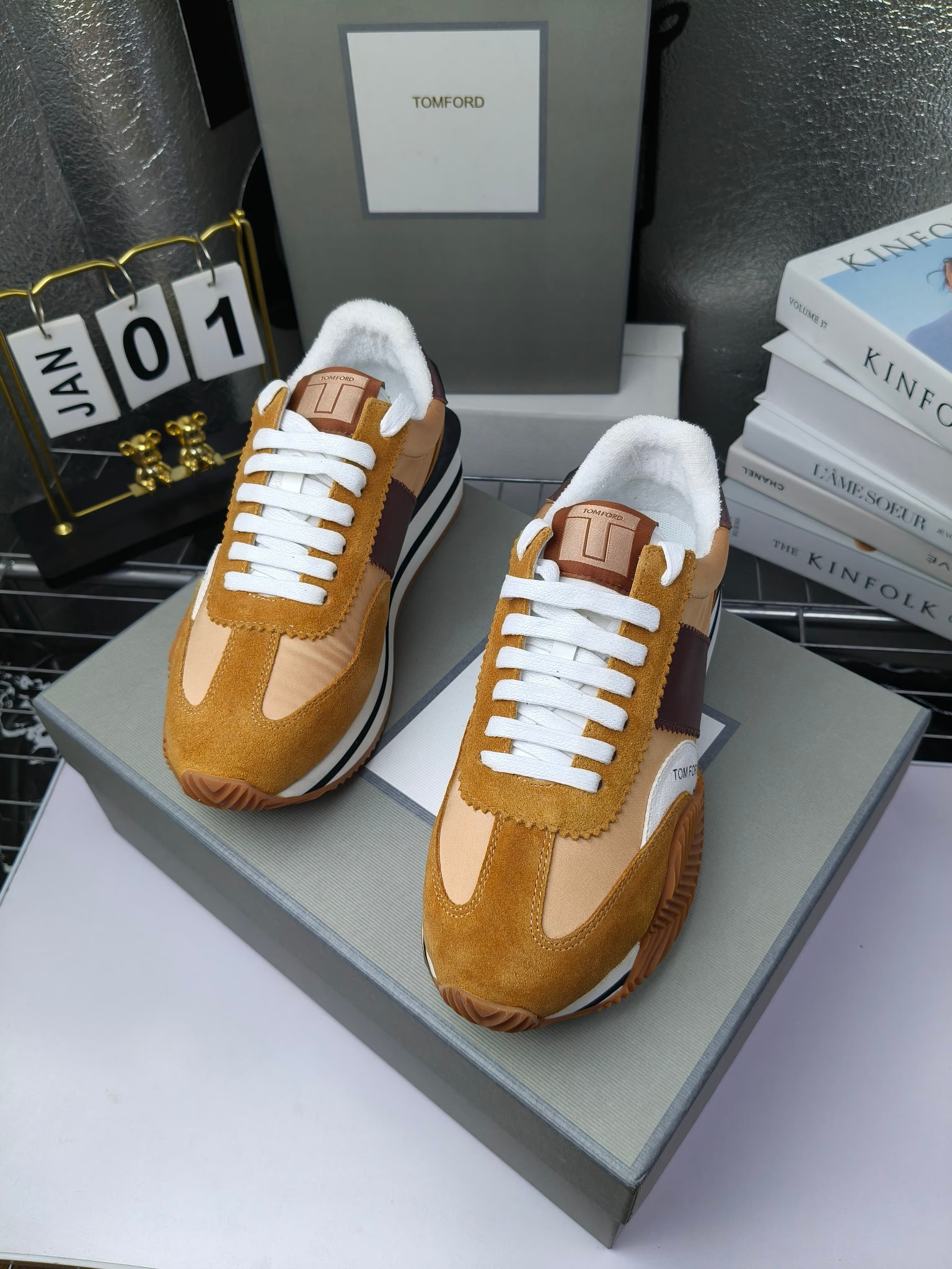 Tom Ford Retro Lift Sneakers Tan