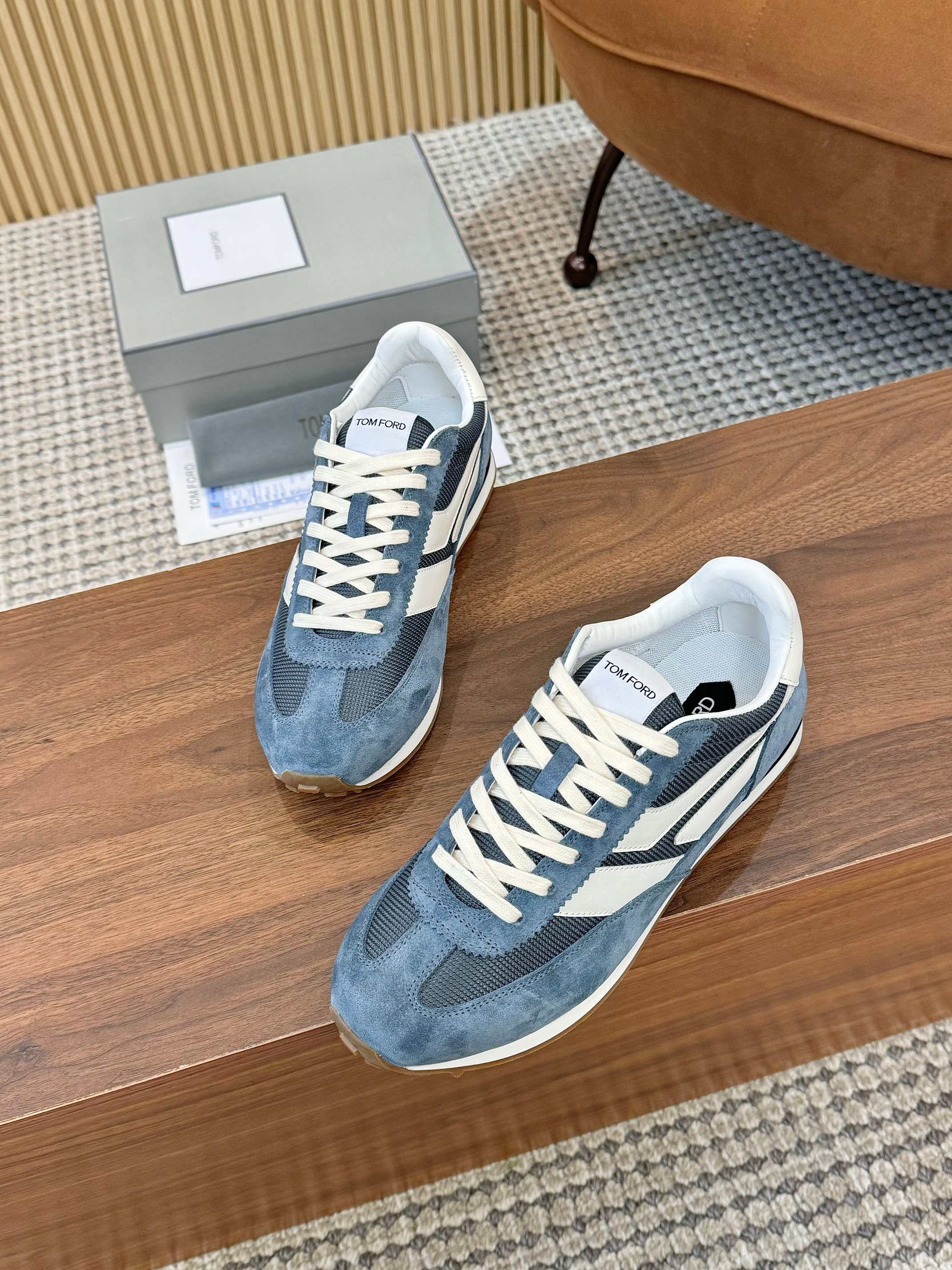 Tom Ford Retro Runner Sneakers Blue