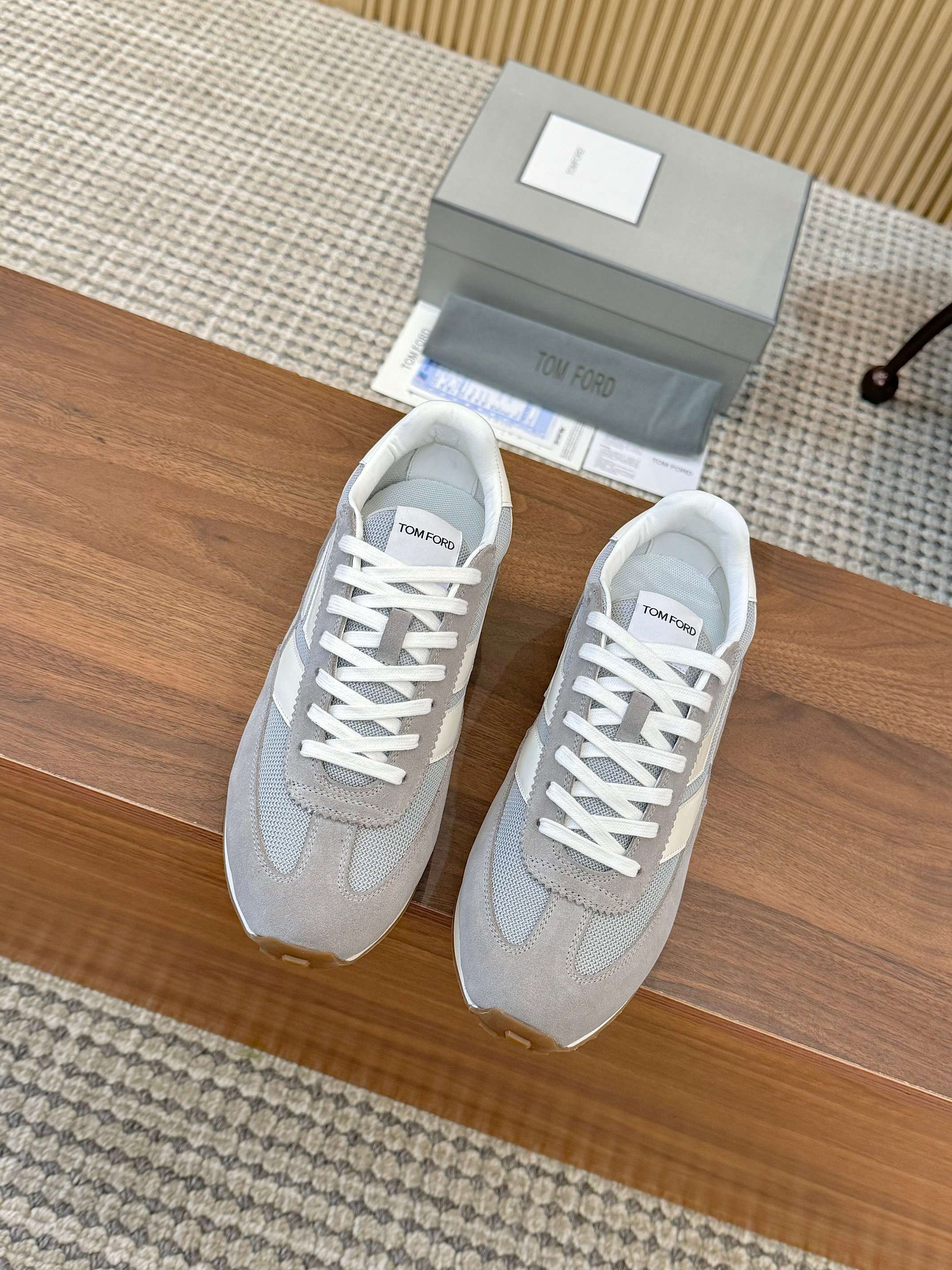Tom Ford Low-Top Retro Sneakers Grey