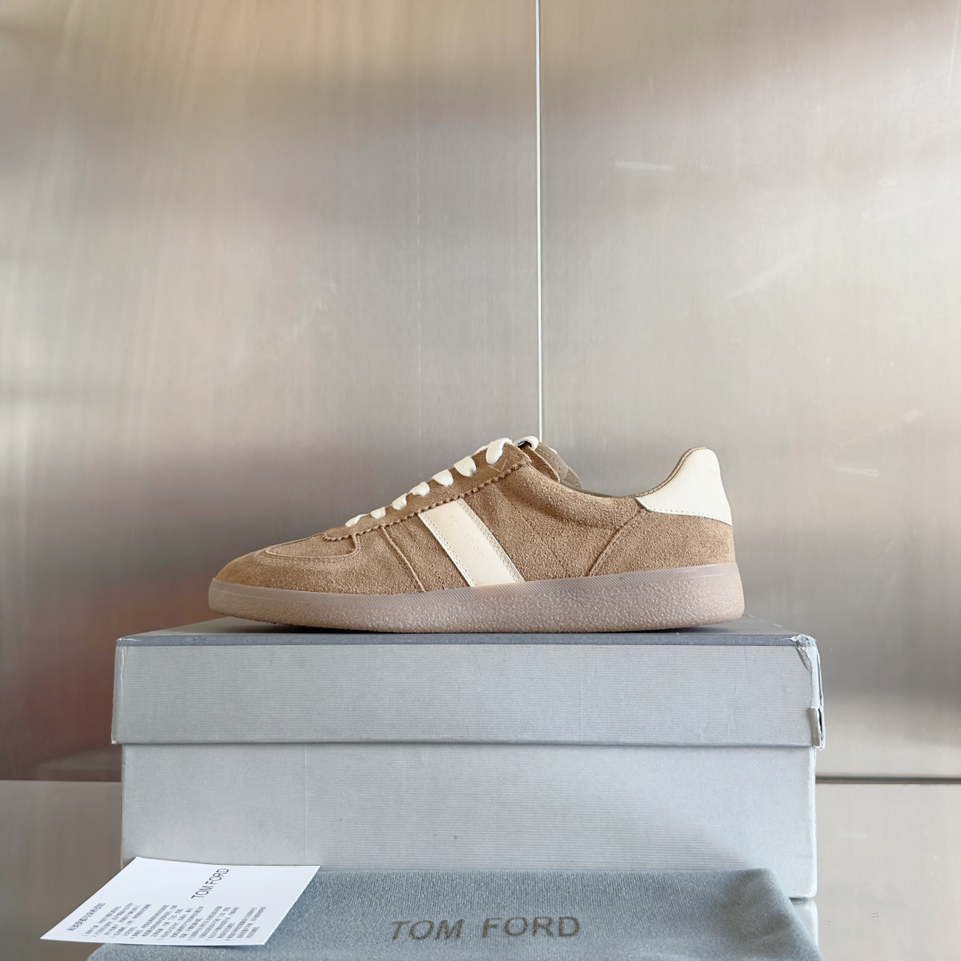 Tom Ford Terence Suede Sneakers Khaki/White