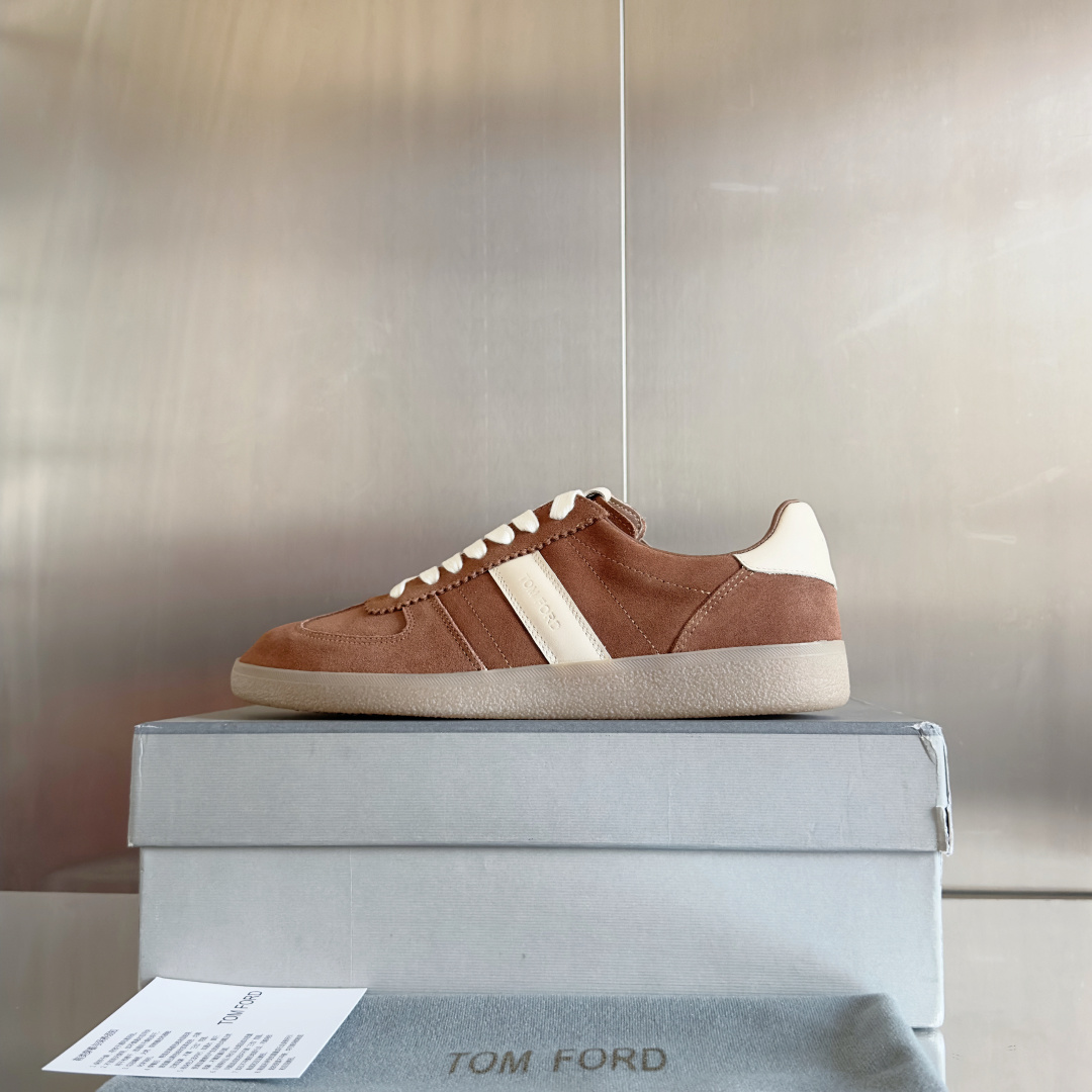 Tom Ford Terence Suede Trainers Brown/White