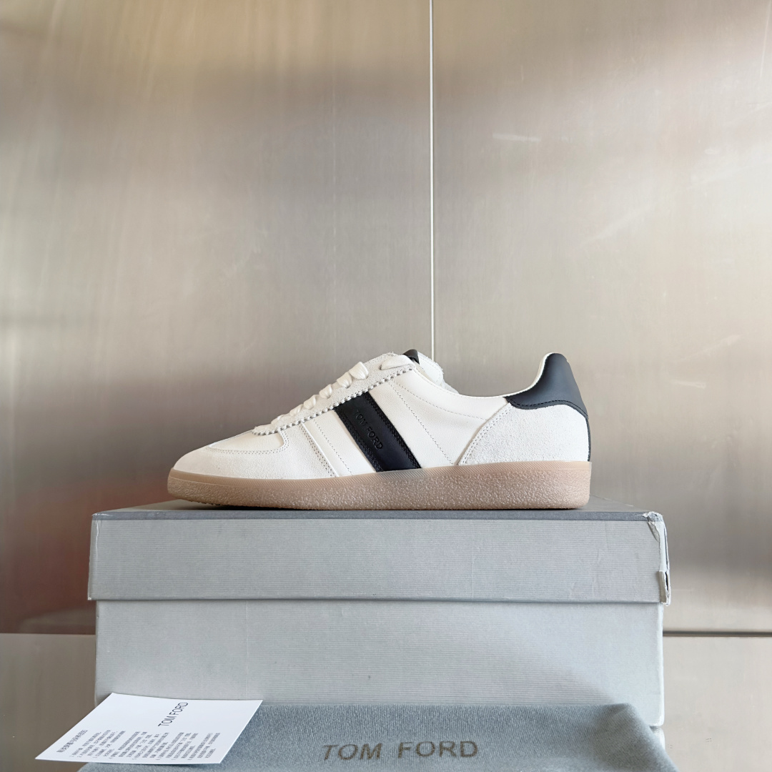 Tom Ford Terence Leather Sneakers White/Black