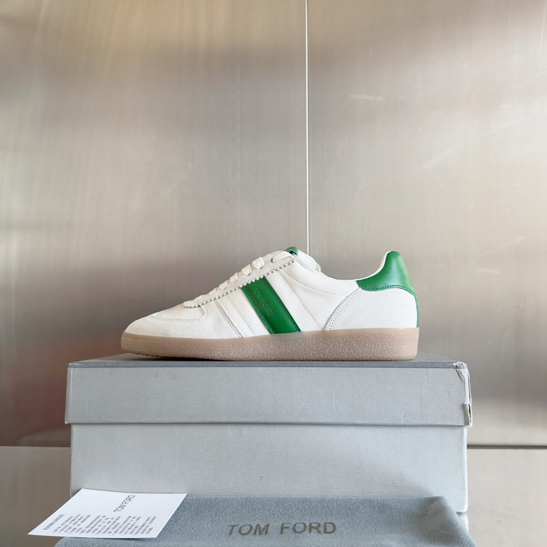 Tom Ford Terence Suede Sneakers White/Green
