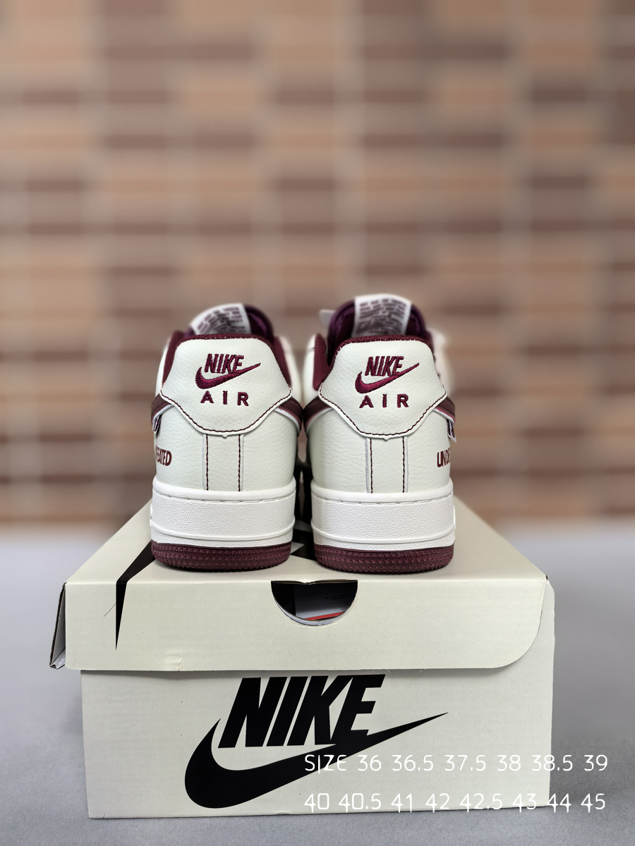 Nike Air Force 1 Low Undefeated Rope Lace Sneakers Burgundy