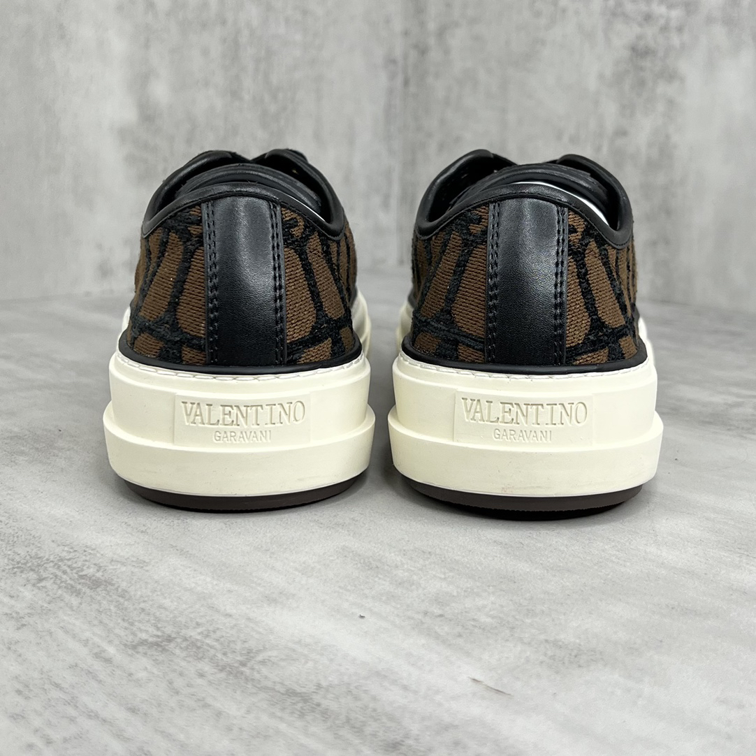 Valentino Garavani V Logo Low-Top Sneakers Brown