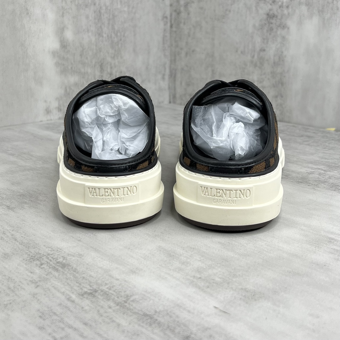 Valentino Garavani V Logo Low-Top Mule Sneakers Brown/Black