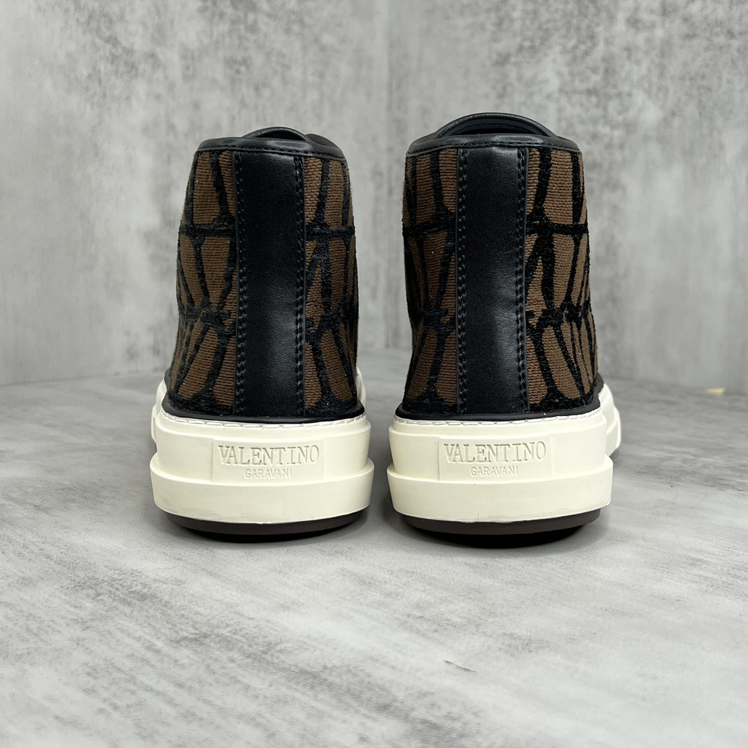 Valentino Garavani V-Logo High-Top Sneakers Brown/Black