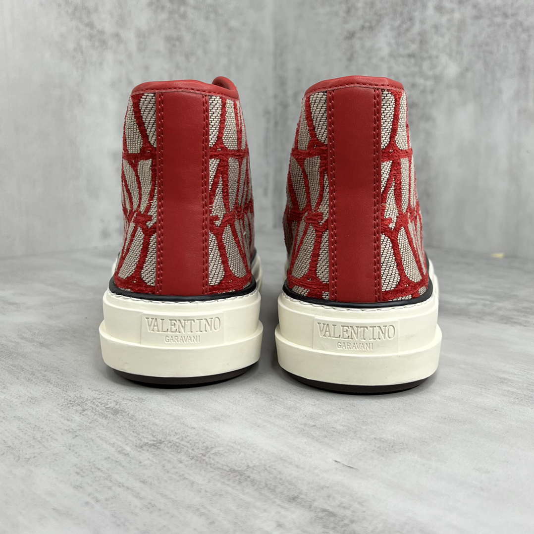 Valentino Garavani VLogo High-Top Sneakers Red