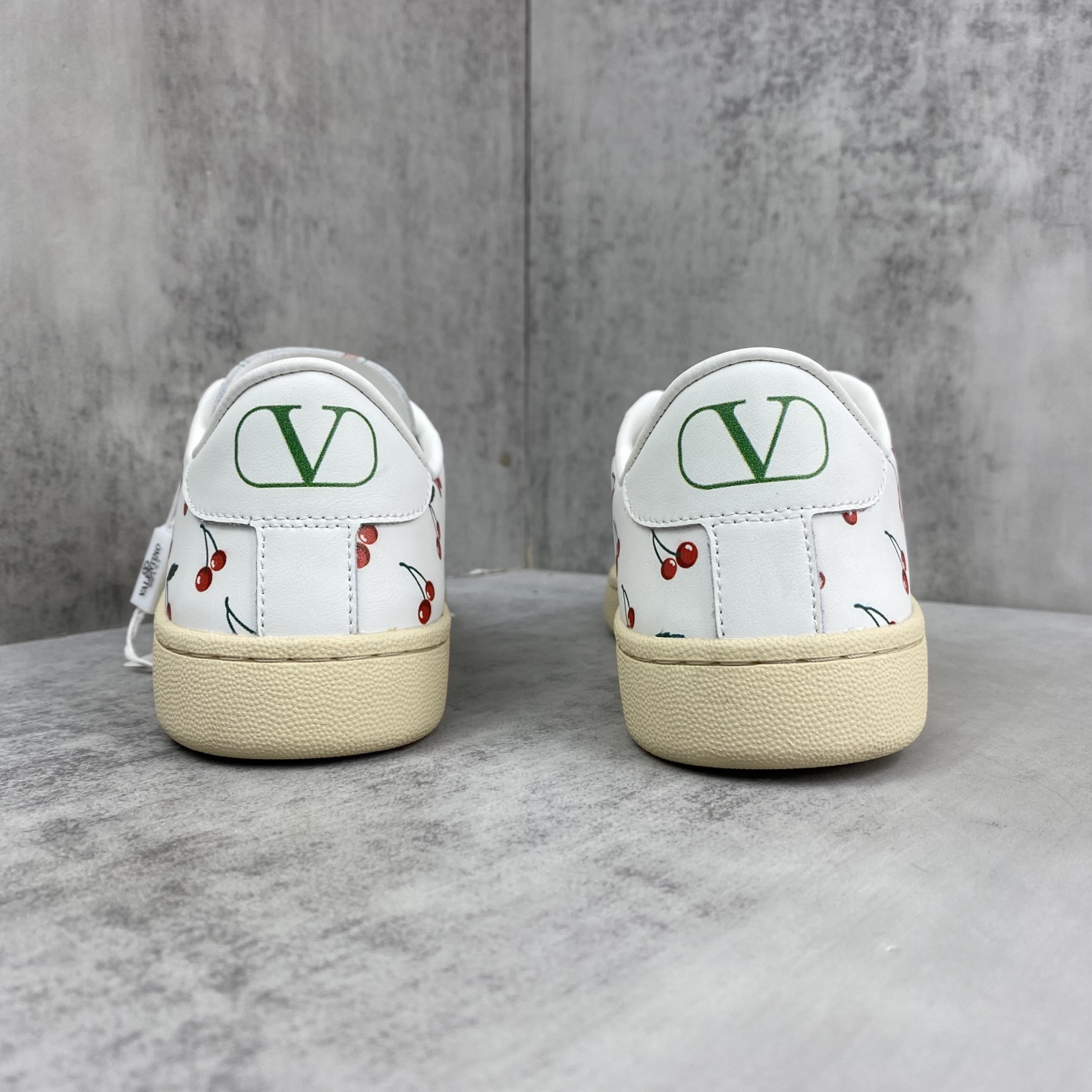Valentino Cherry Print Low-Top Sneakers White
