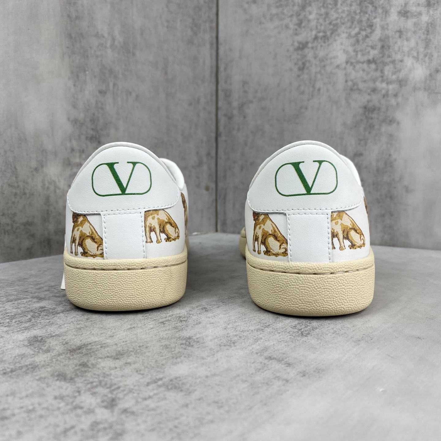 Valentino Dog Print Low-Top Sneakers White