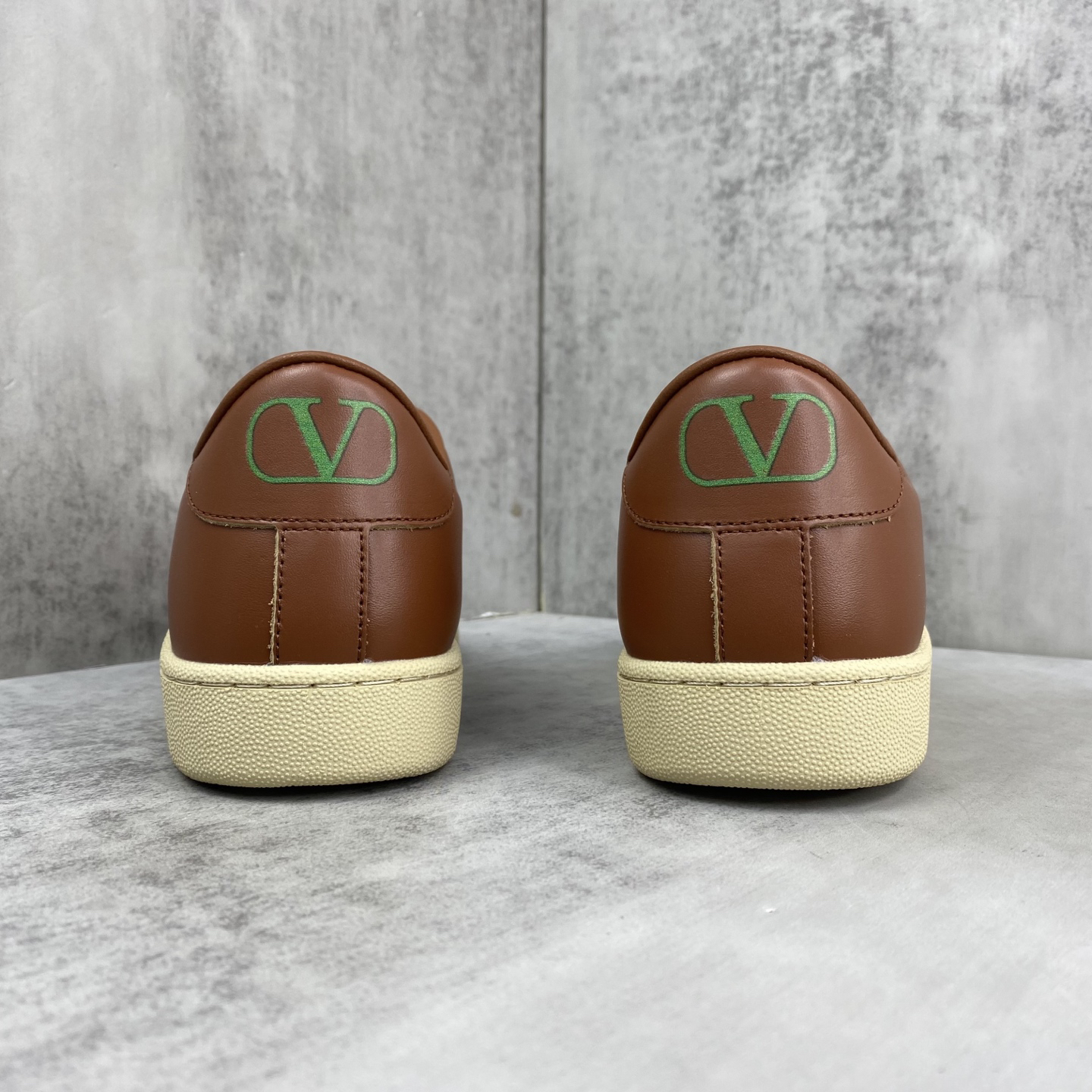 Valentino Low-Top Leather Sneakers Brown