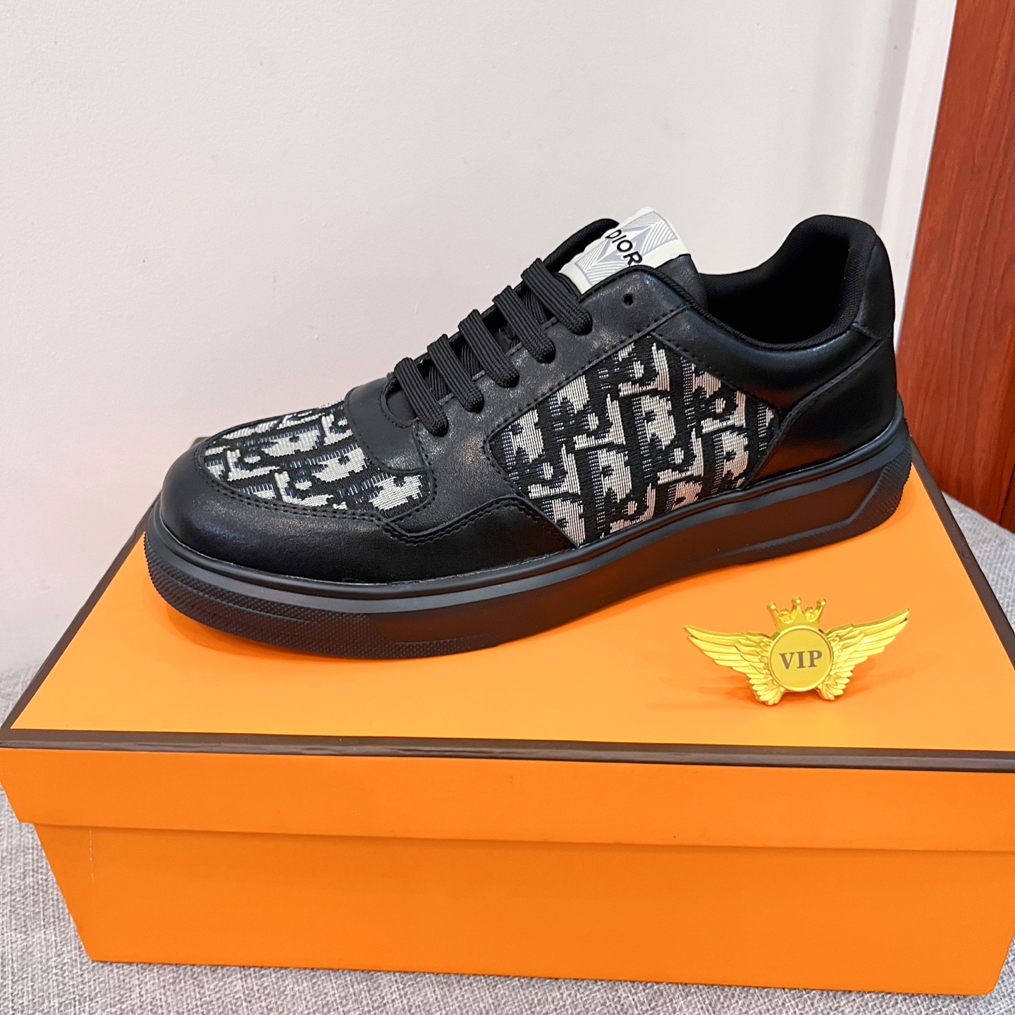 Dior Monogram Low-Top Sneakers Black