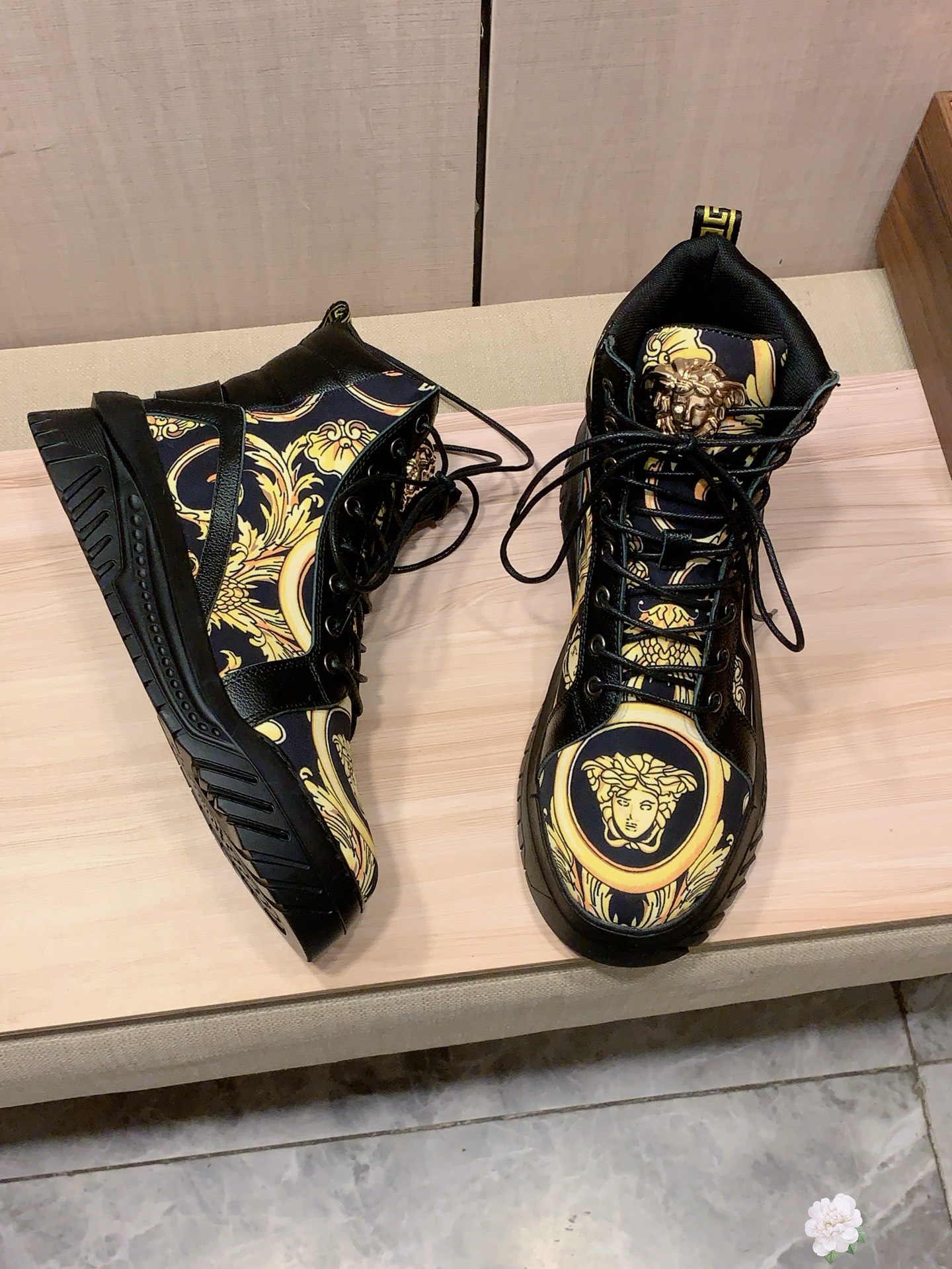 Versace Baroque High-Top Sneakers Multicolor