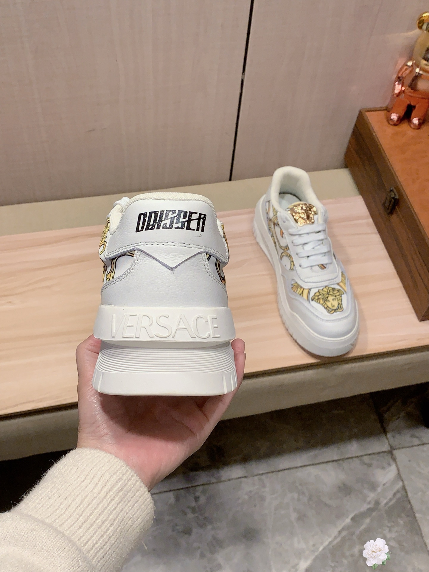 Versace Baroque Platform Sneakers White