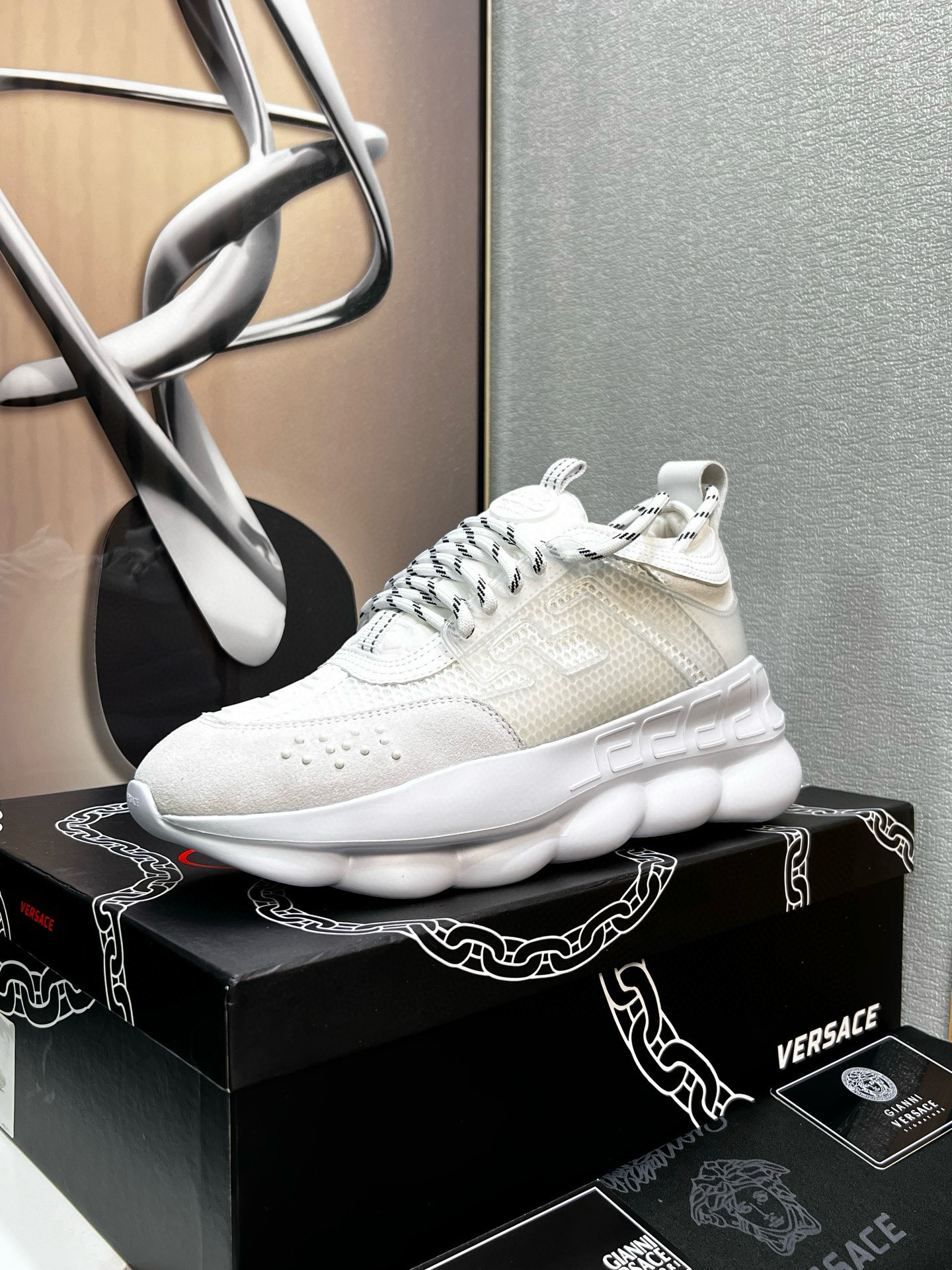 Versace Chunky Mesh Sneakers White