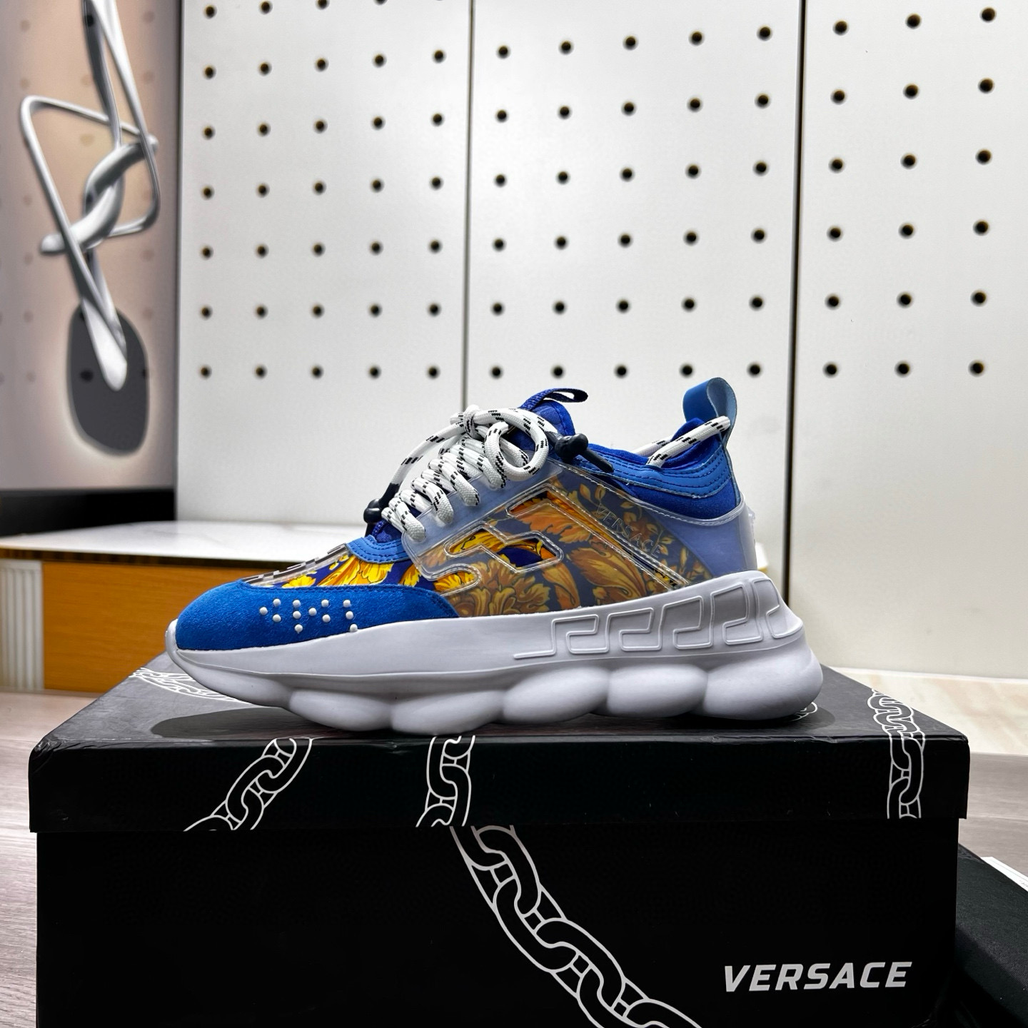 Versace Baroque Chunky Sneakers Blue