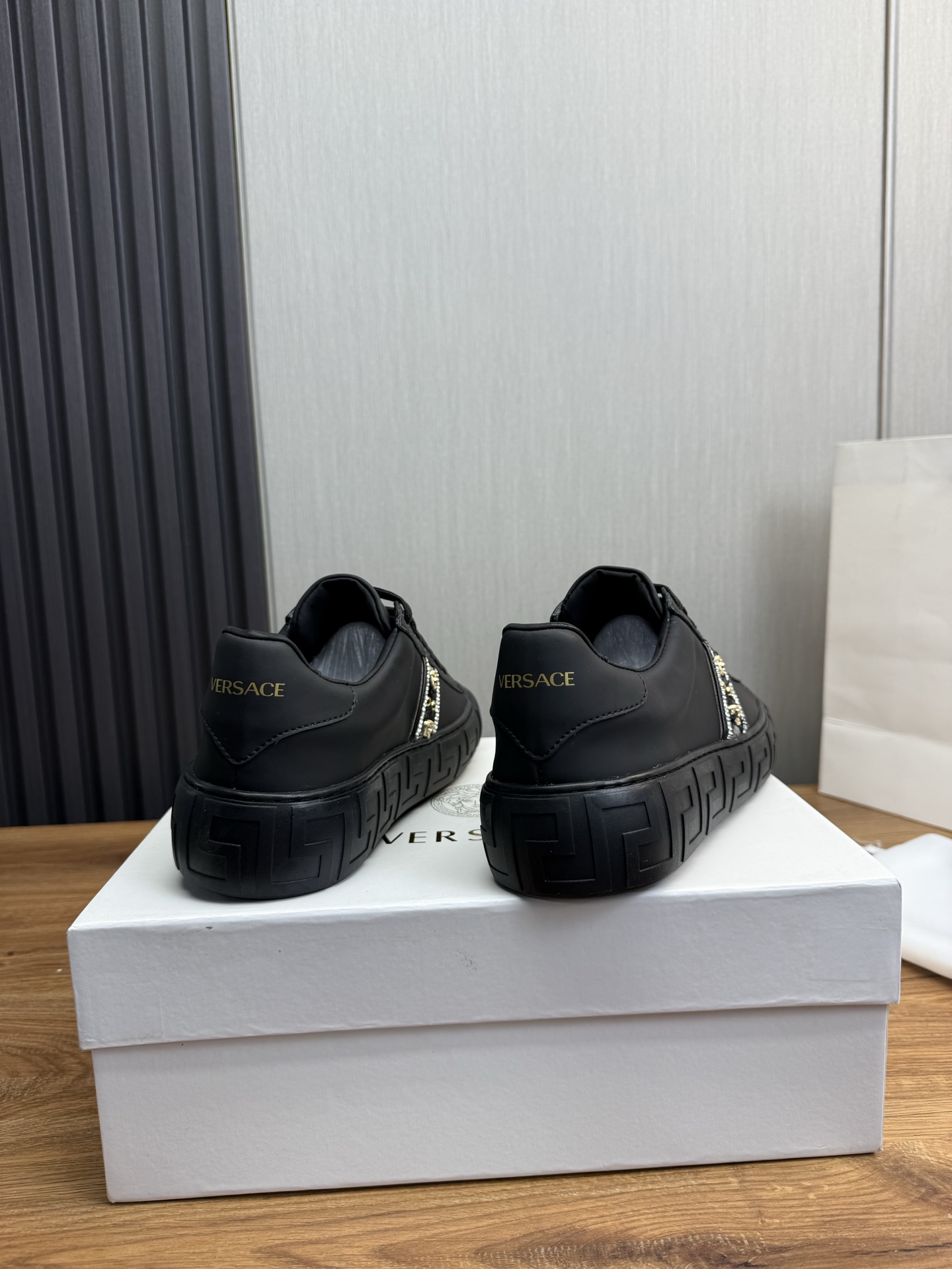 Versace Leather Casual Sneakers Multi-Color