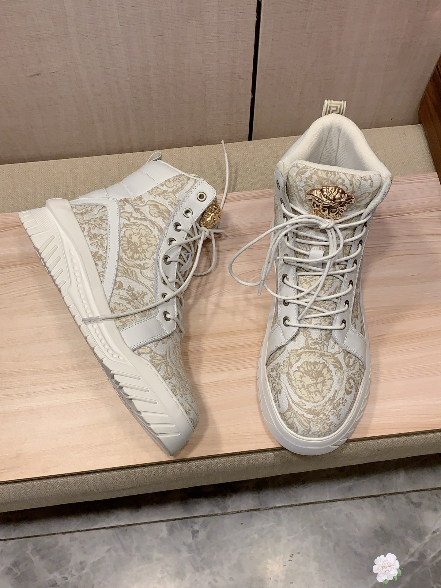 Versace Baroque High-Top Sneakers Multi-Color