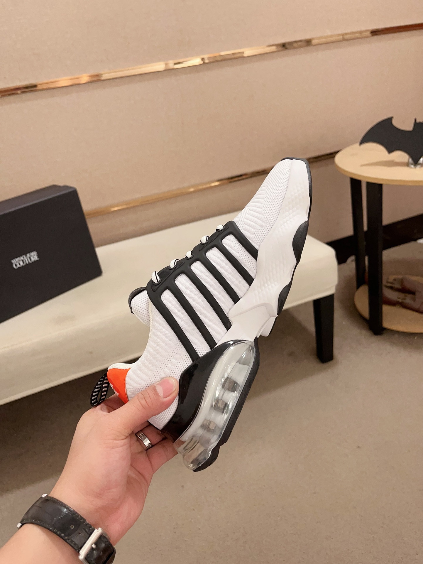 Versace Jeans Couture Knit Sneakers White/Black/Orange