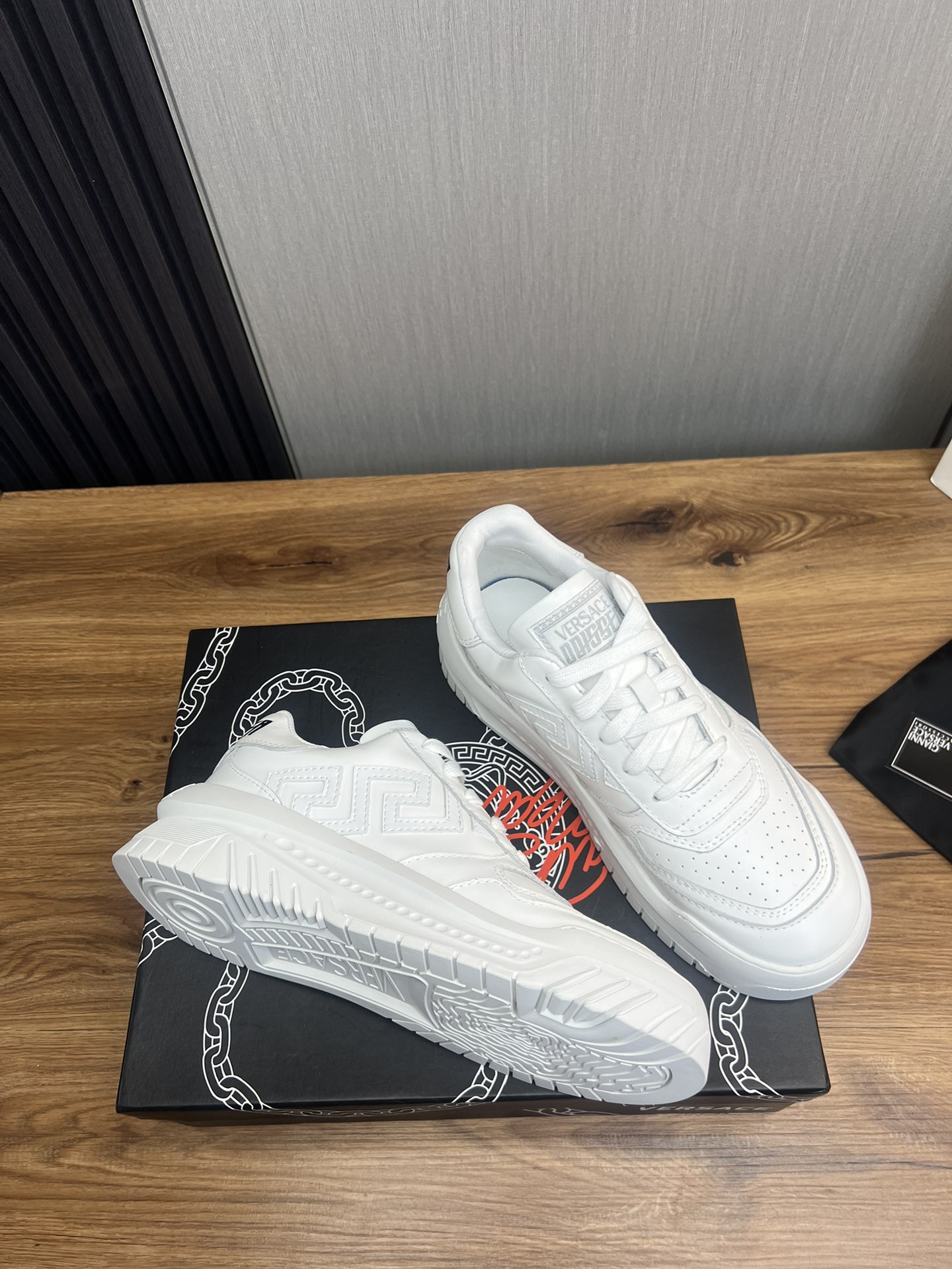 Versace Leather Casual Sneakers White