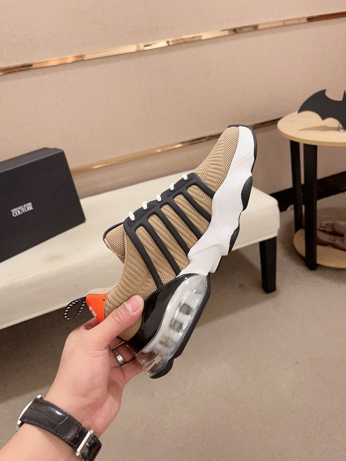 Versace Jeans Couture Knit Sneakers Khaki