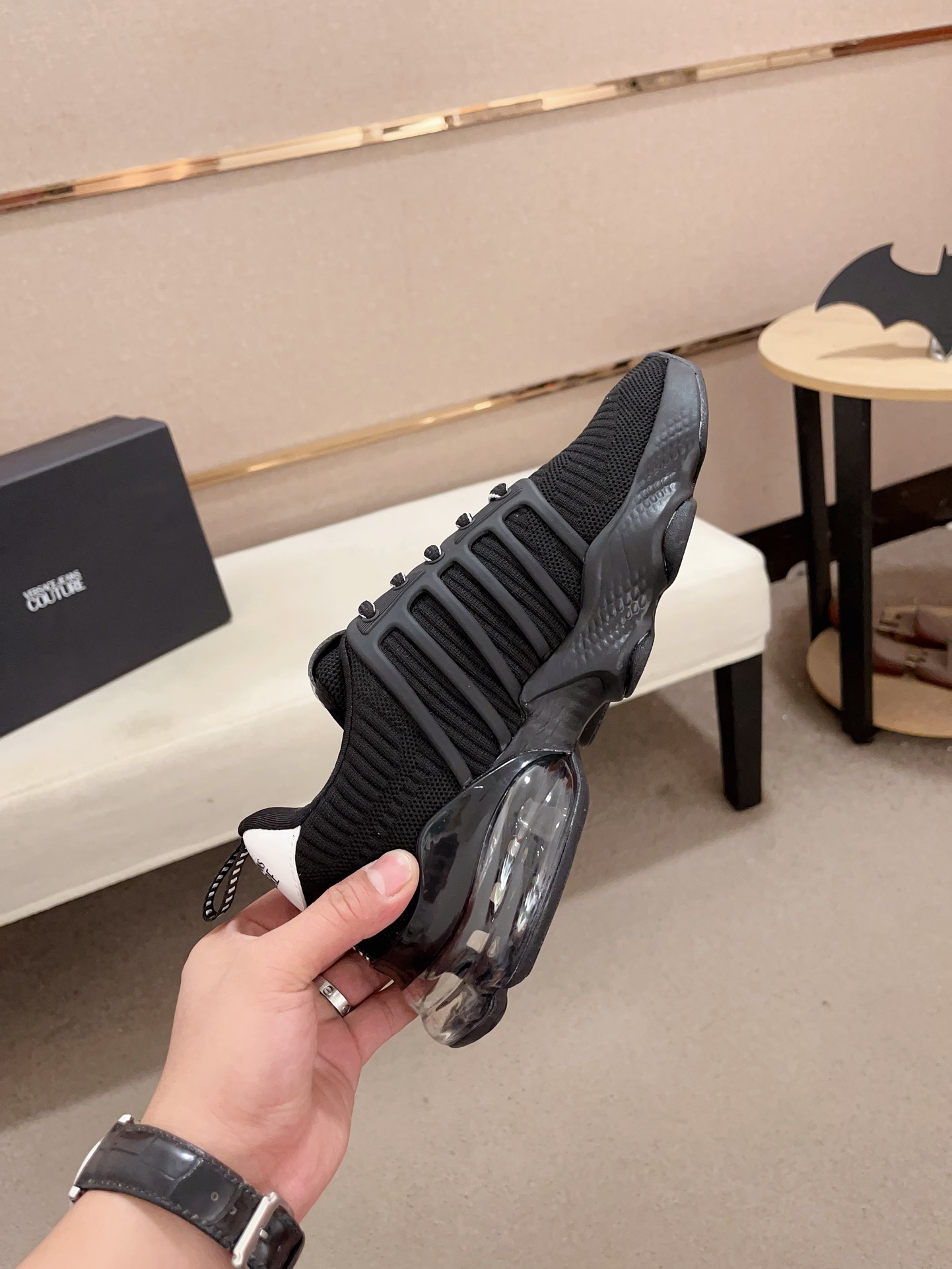 Versace Knit Cushion Sneakers Black