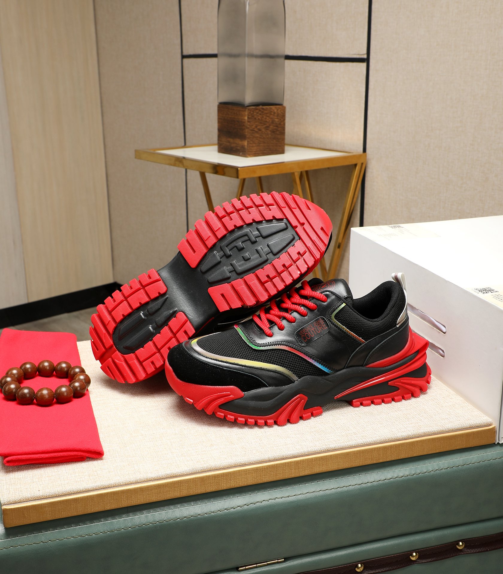Versace Couture Chunky Sneakers Black/Red