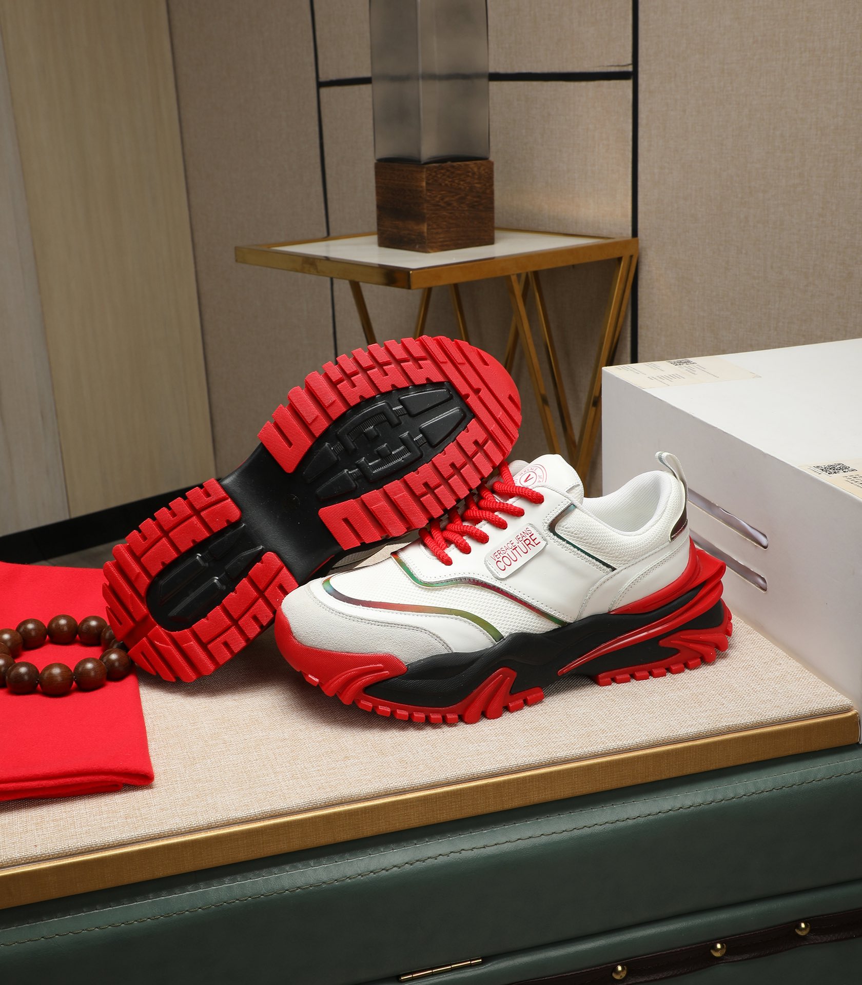 Versace Couture Chunky Sneakers White/Red