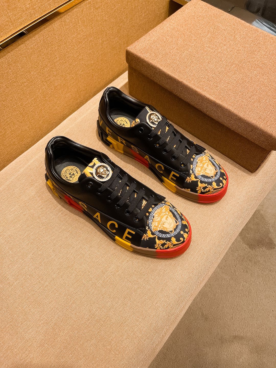 Versace Medusa Leather Sneakers Multi
