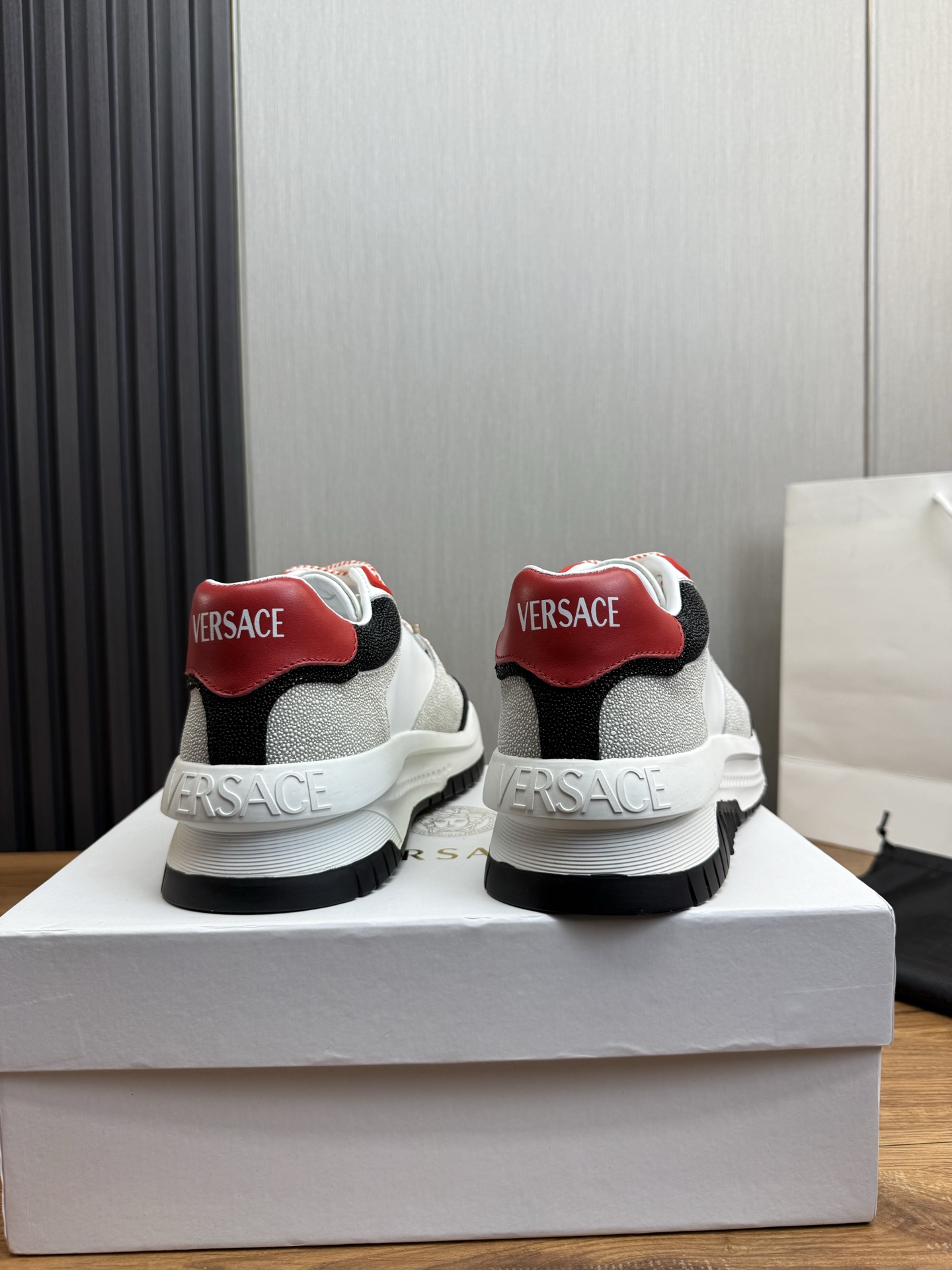 Versace Leather Casual Sneakers Multi-Color