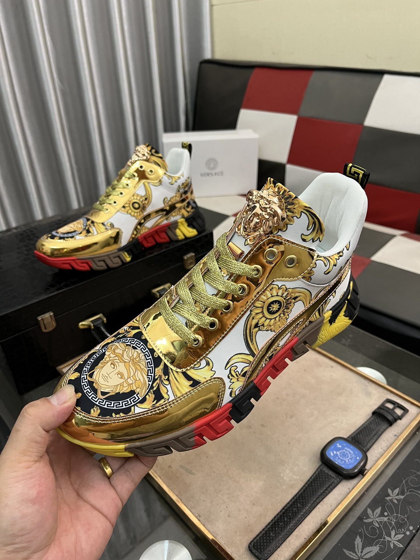 Versace Baroque Low-Top Sneakers Multicolor