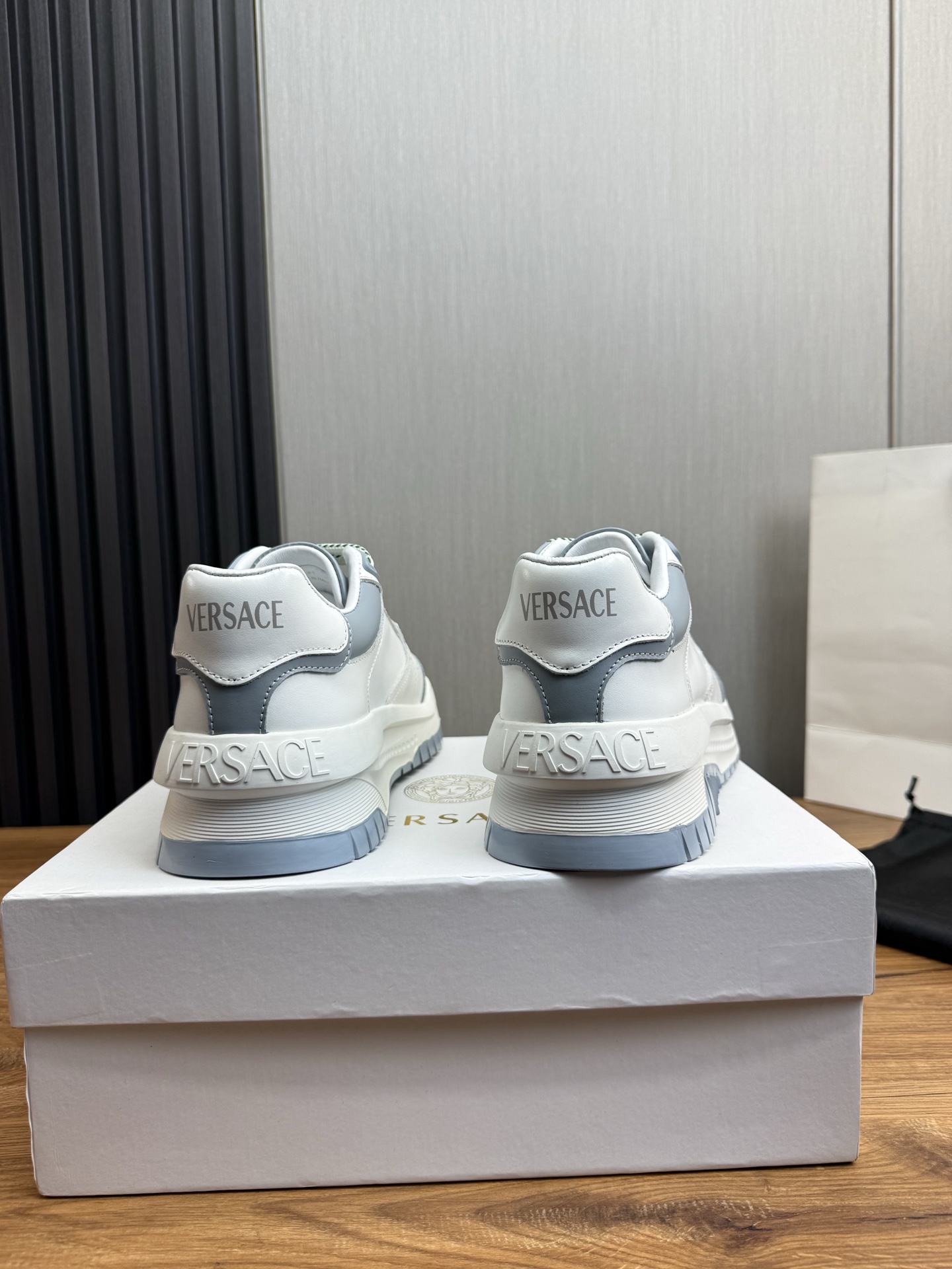 Versace Leather Casual Sneakers White/Grey