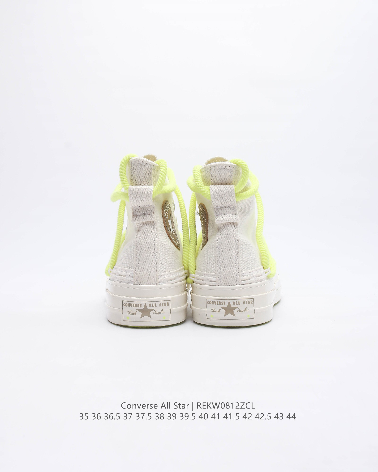 Converse All Star Deconstructed High-Top Canvas Sneakers White/Neon Yellow