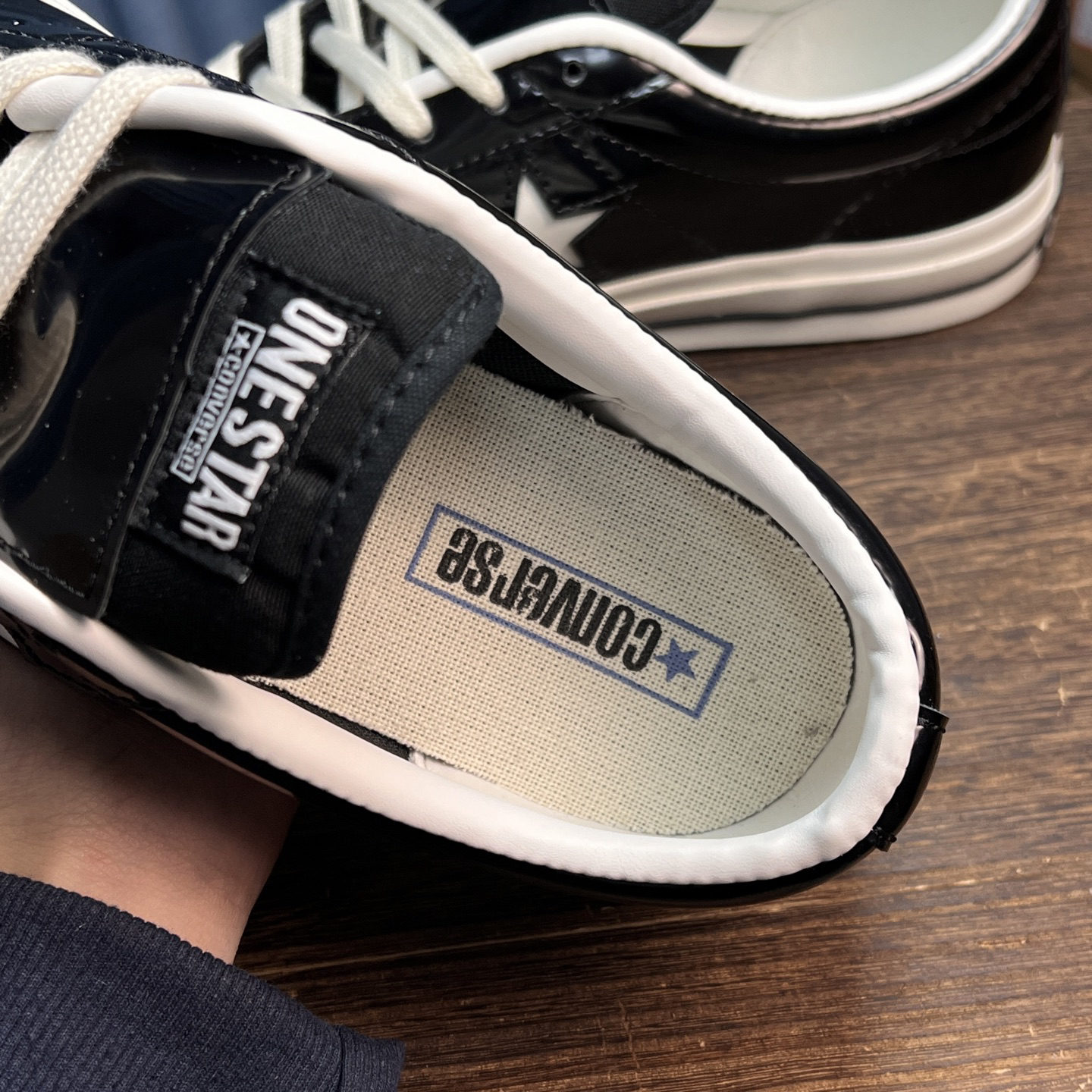 Converse One Star Patent Leather Low Sneakers Black/White