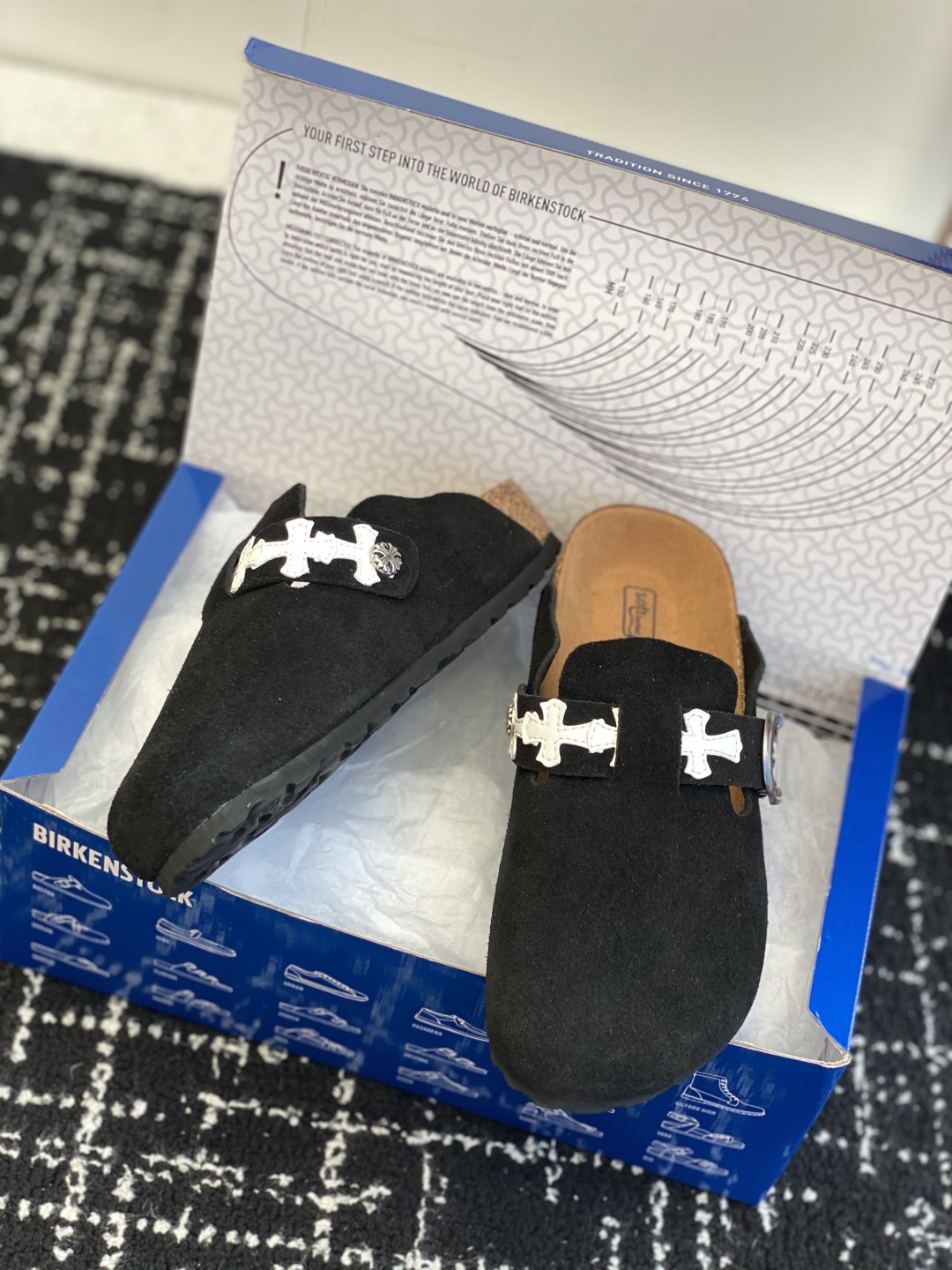 Birkenstock Chrome Hearts Clog Slides Black