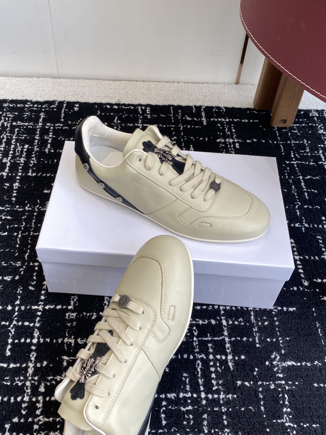 Rick Owens Retro Trainer Sneakers Cream