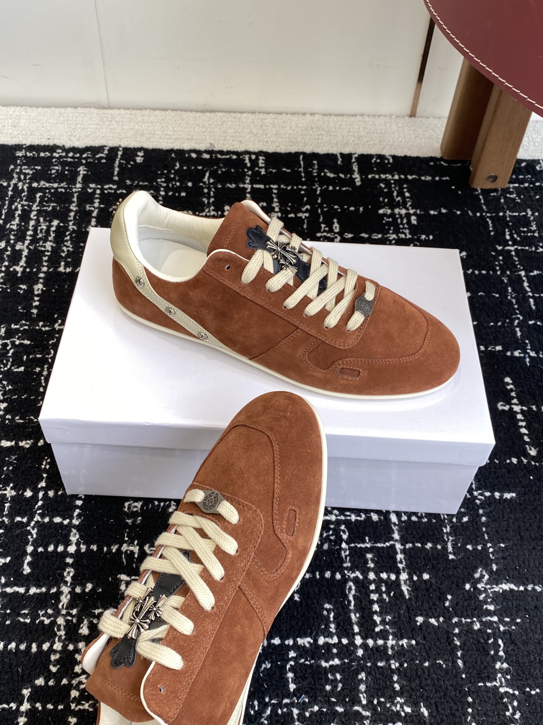 Rick Owens Suede Low-Top Trainer Brown