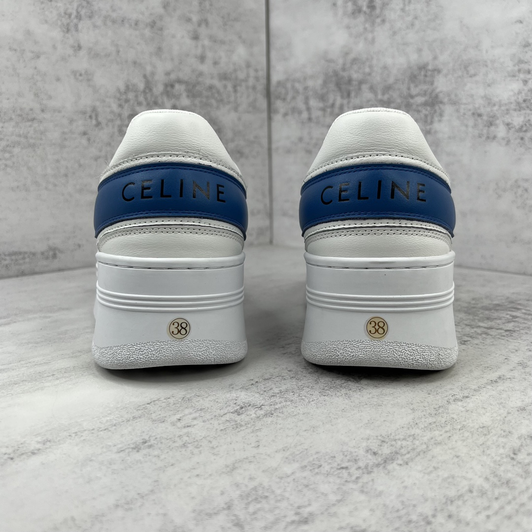 Celine Triomphe Platform Sneakers White/Blue