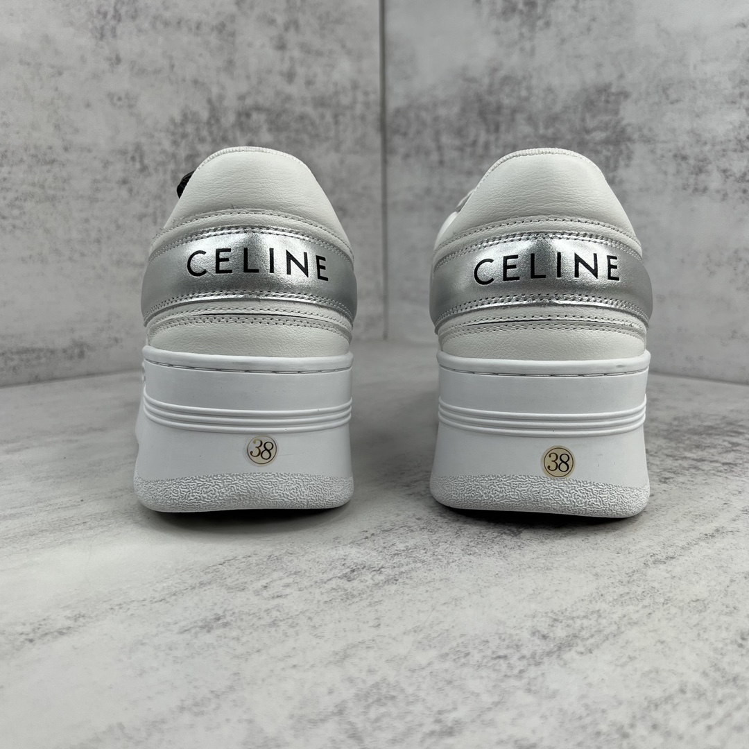Celine Trainer Skate Sneakers White/Tan