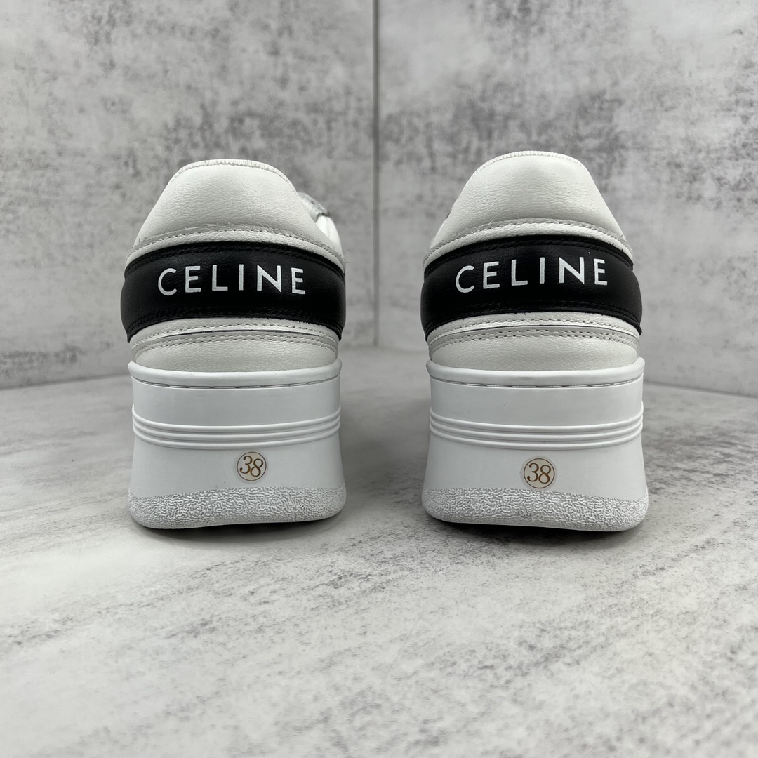 Celine Triomphe Platform Sneakers White/Black