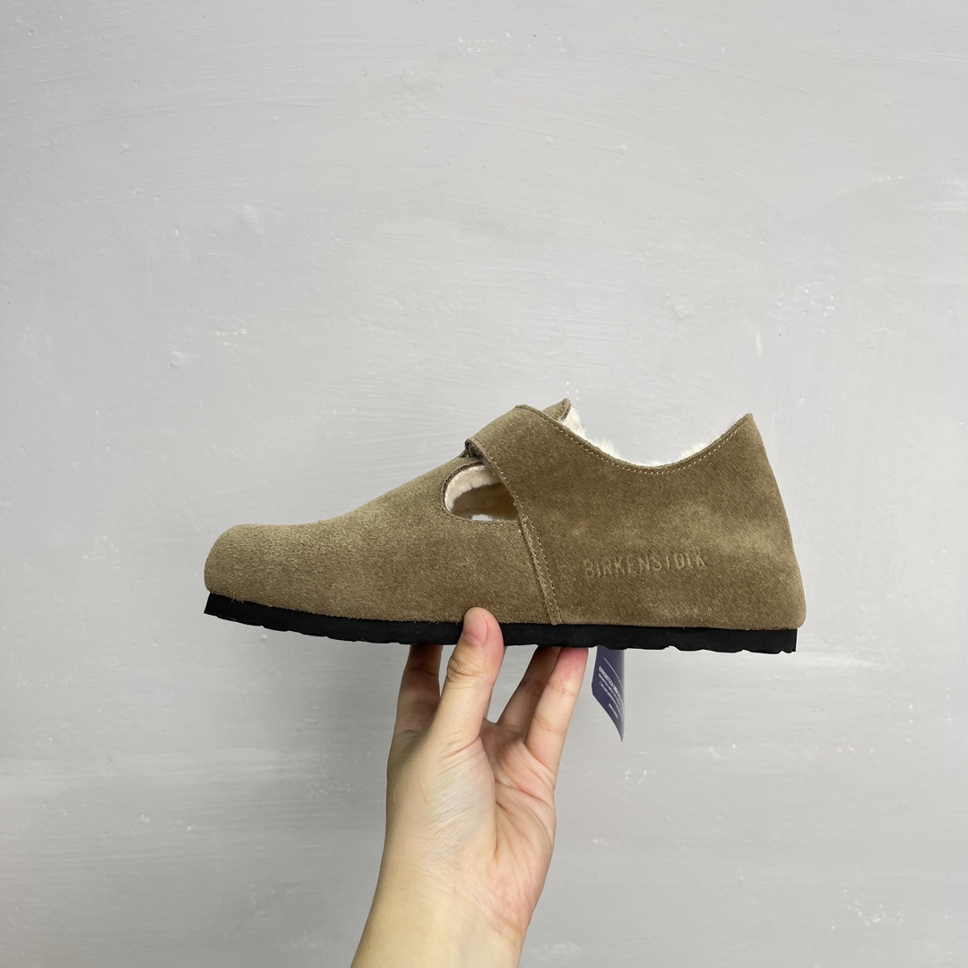 Birkenstock Shearling Clog Grey Green