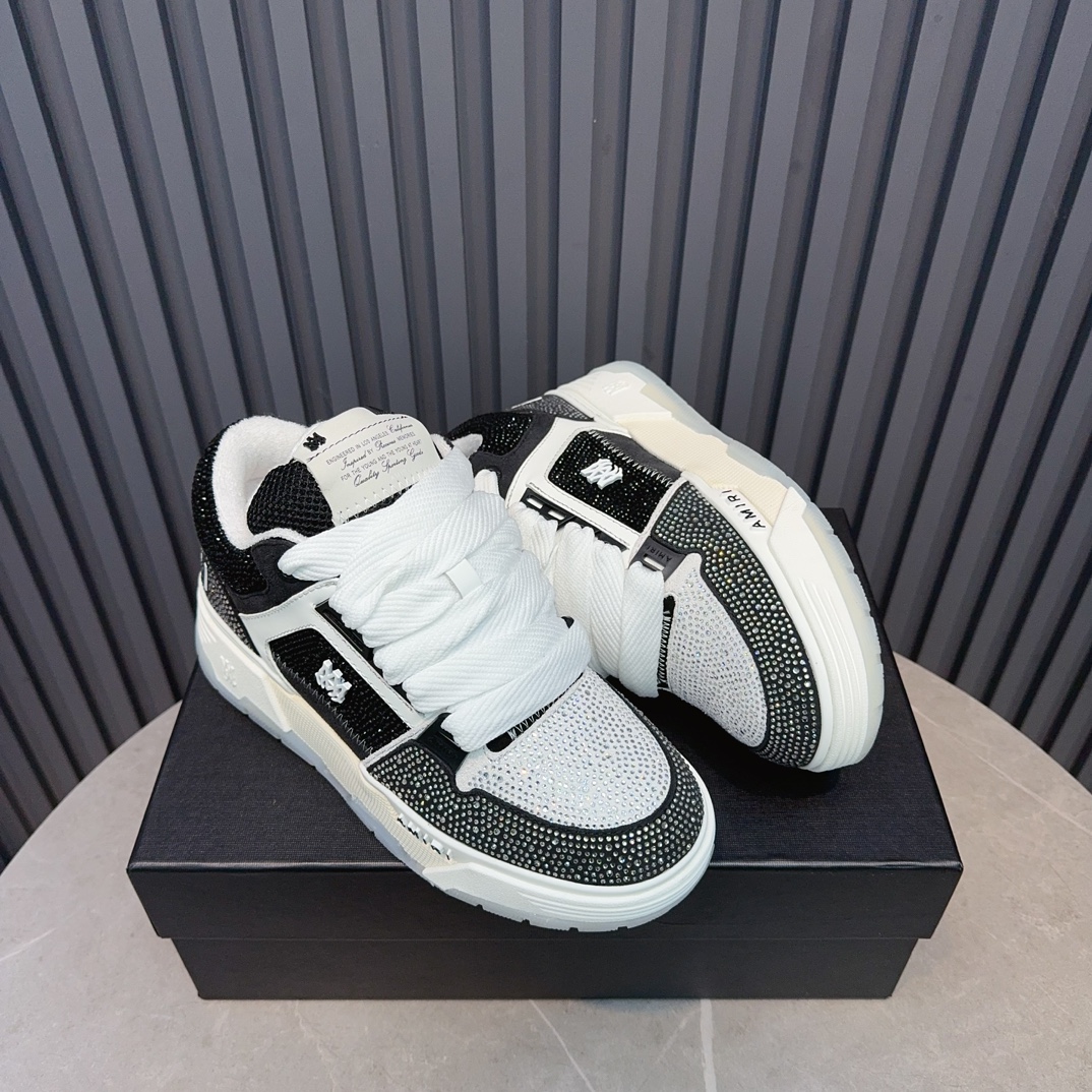AMIRI Crystal Low-Top Sneakers Black/White