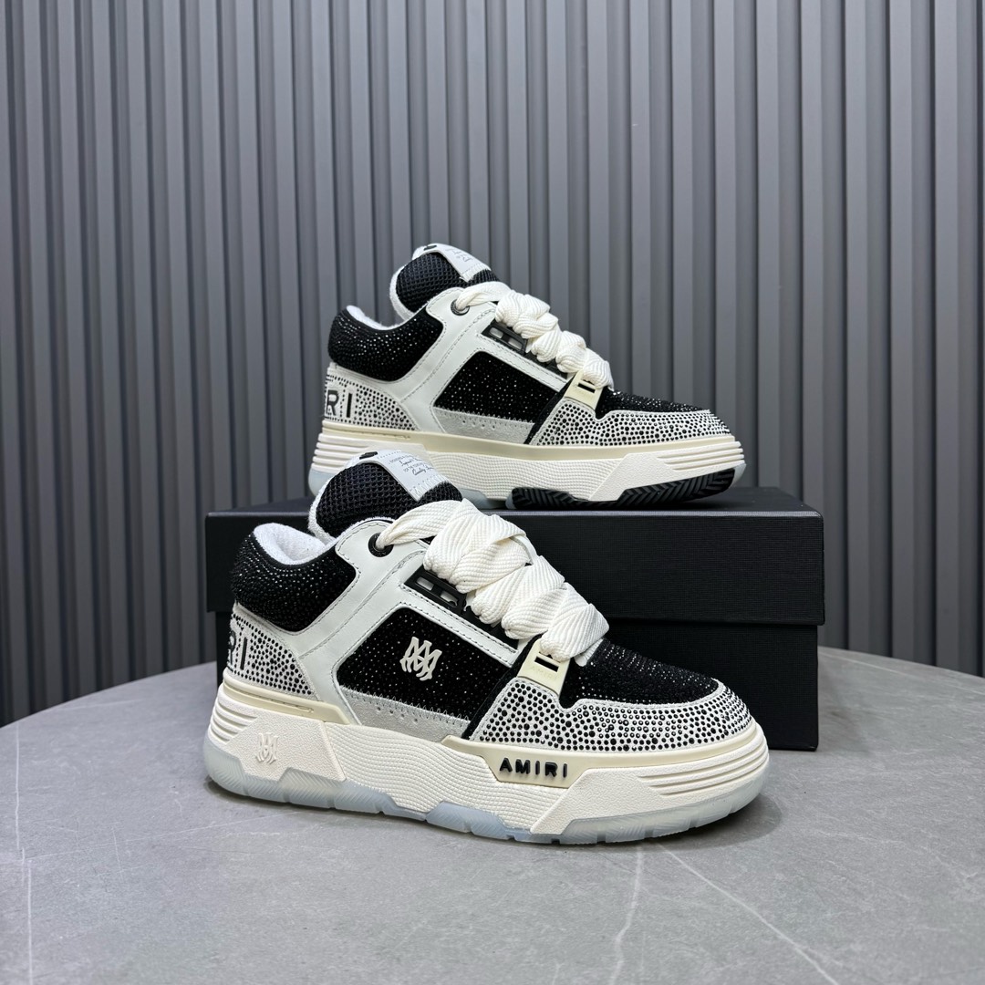 AMIRI Crystal Low-Top Sneakers Black/White