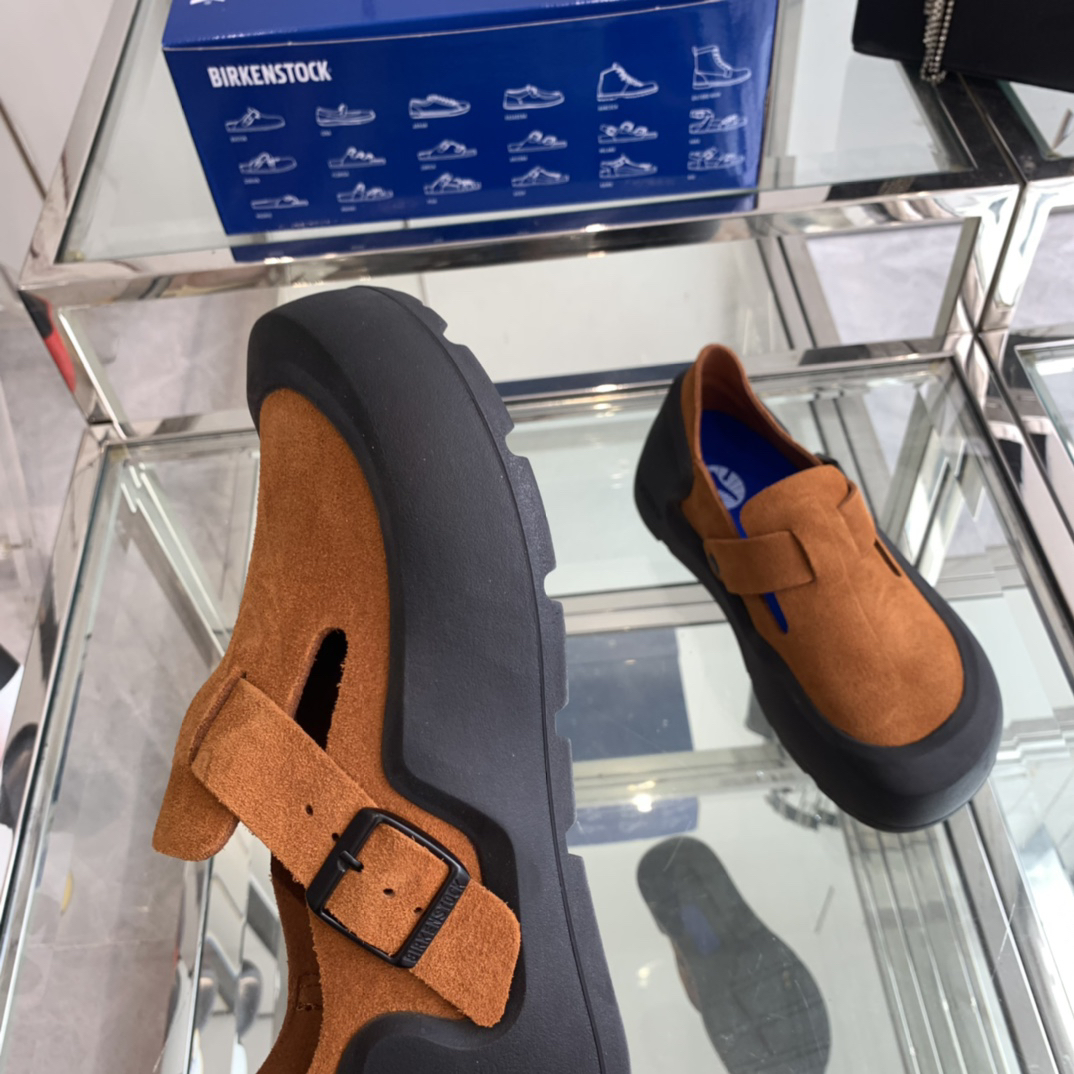 Birkenstock Suede Clog Loafers Brown