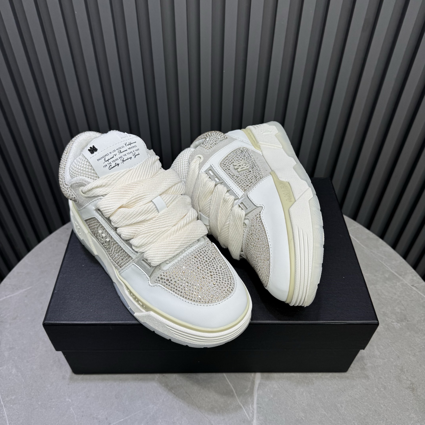 Amiri Crystal Low-Top Sneakers White