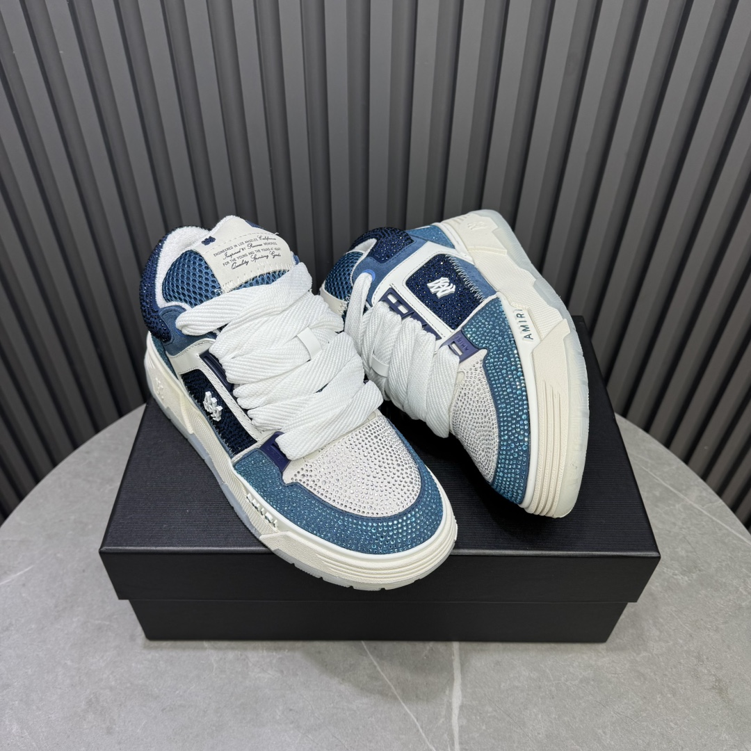 AMIRI Crystal Low-Top Sneakers Blue