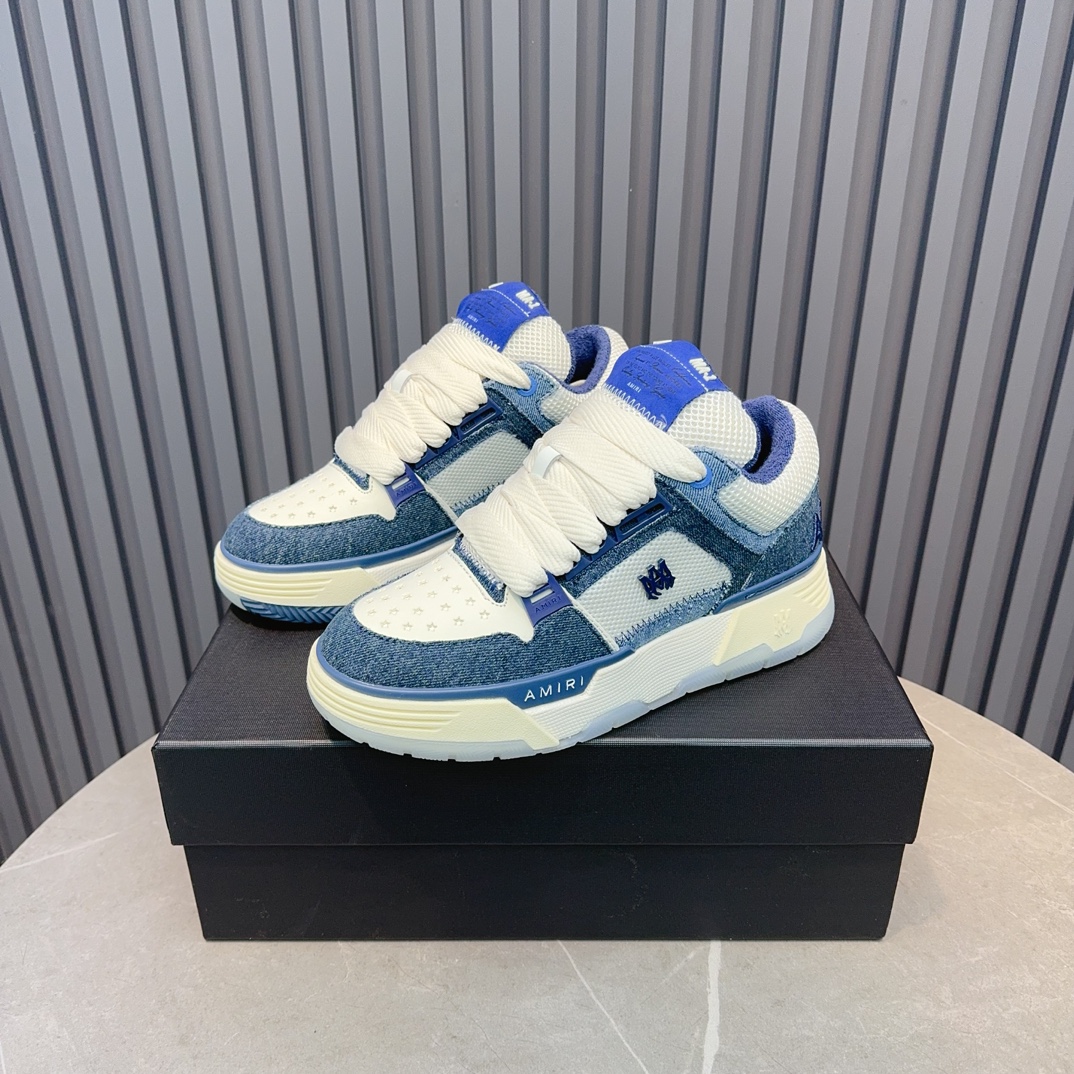 AMIRI Denim Low-Top Sneakers Blue/White